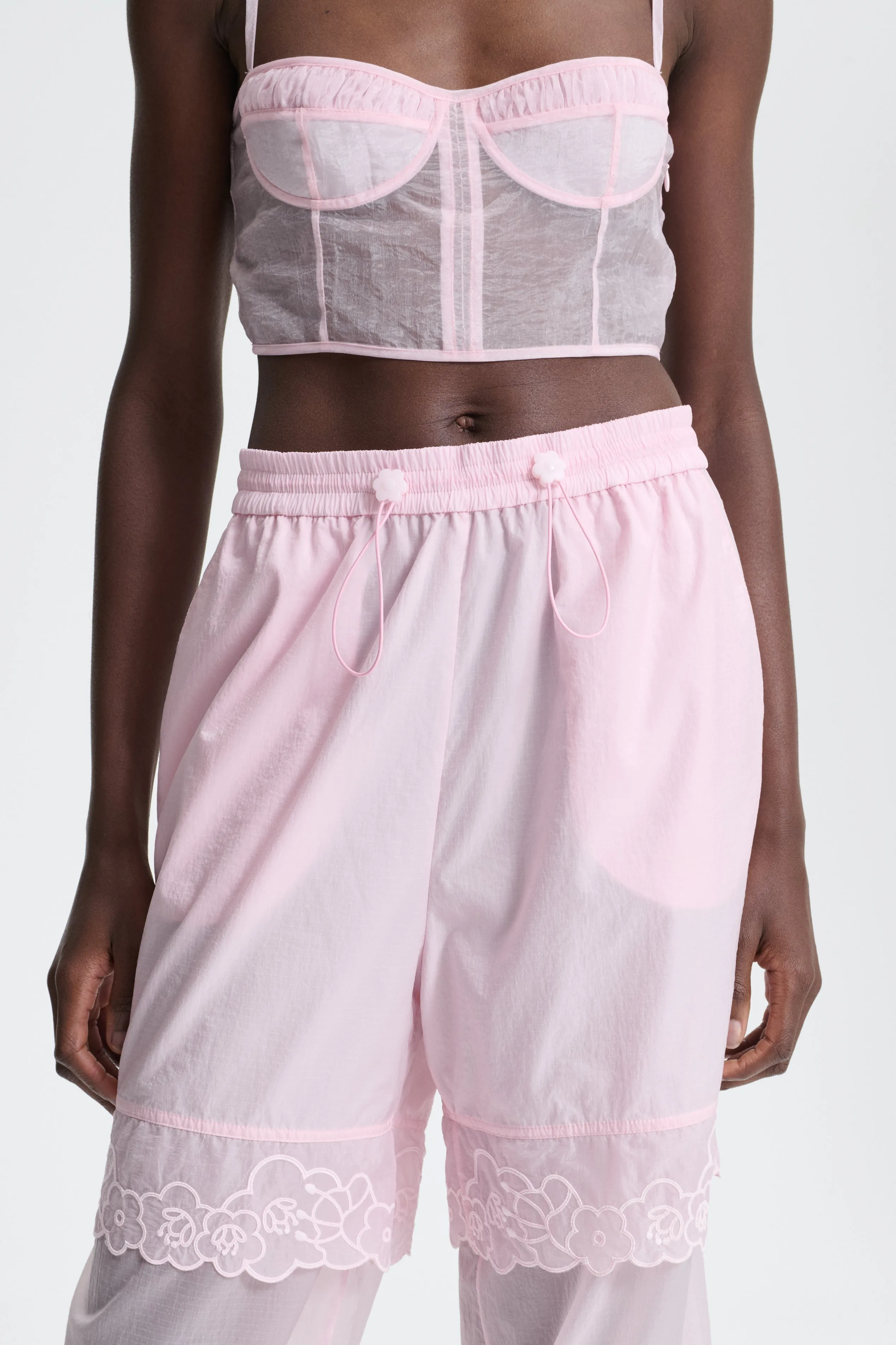 BIANCA | JOGGERS EMBROIDERED RIPSTOP PINK sold by Cecilie Bahnsen product image thumbnail 2