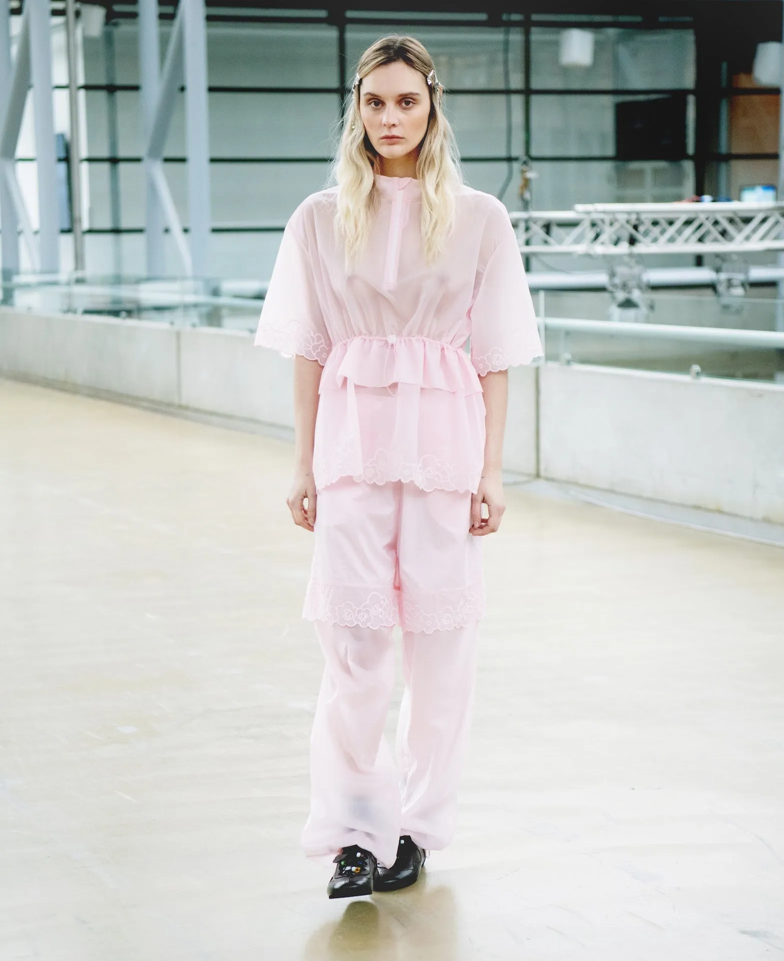 BIANCA | JOGGERS EMBROIDERED RIPSTOP PINK sold by Cecilie Bahnsen product image thumbnail 4