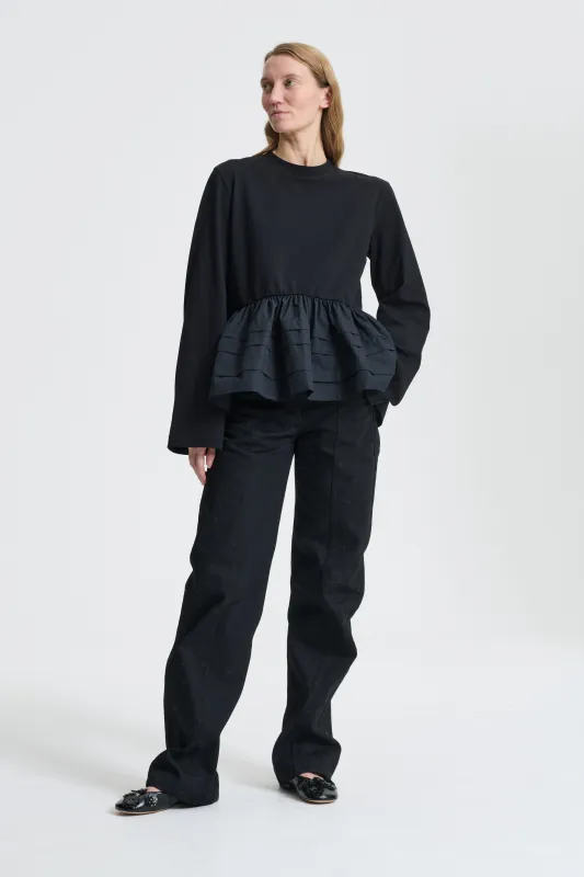 AUDREY | T-SHIRT JERSEY BLACK sold by Cecilie Bahnsen