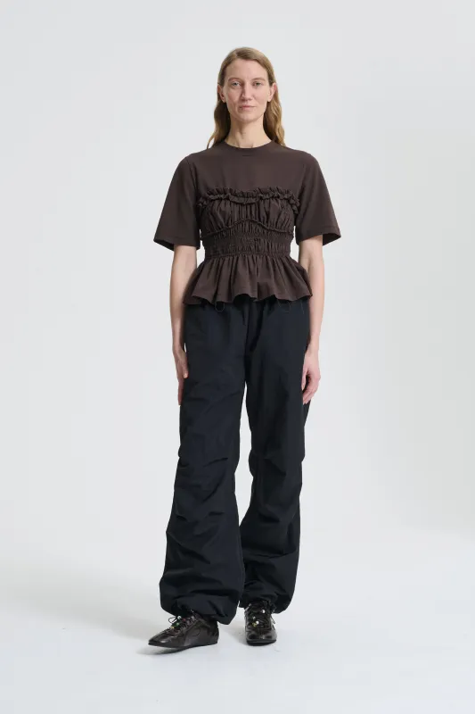 VILDE | T-SHIRT JERSEY BROWN sold by Cecilie Bahnsen