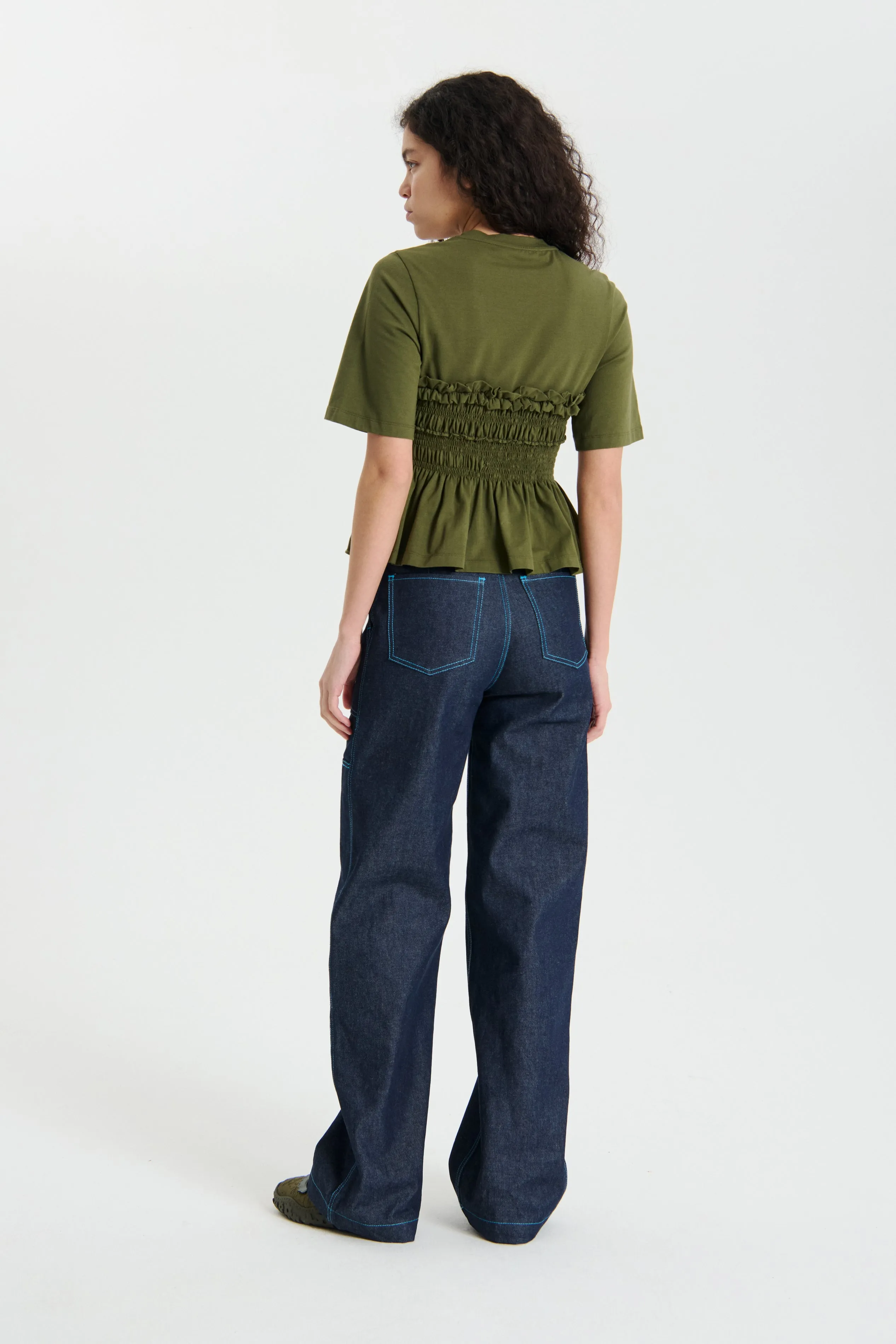 VILDE | TOP JERSEY OLIVE GREEN sold by Cecilie Bahnsen product image thumbnail 2