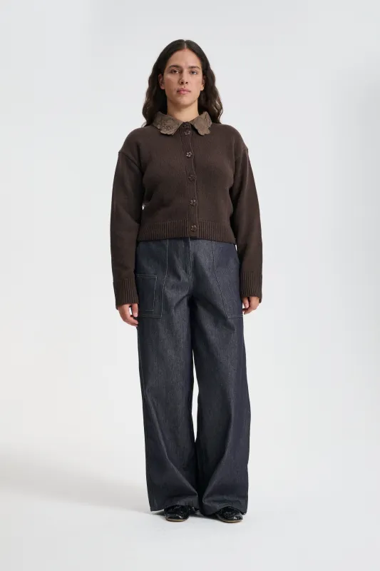 BIBI | CARDIGAN RECYCLED CASHMERE BROWN sold by Cecilie Bahnsen