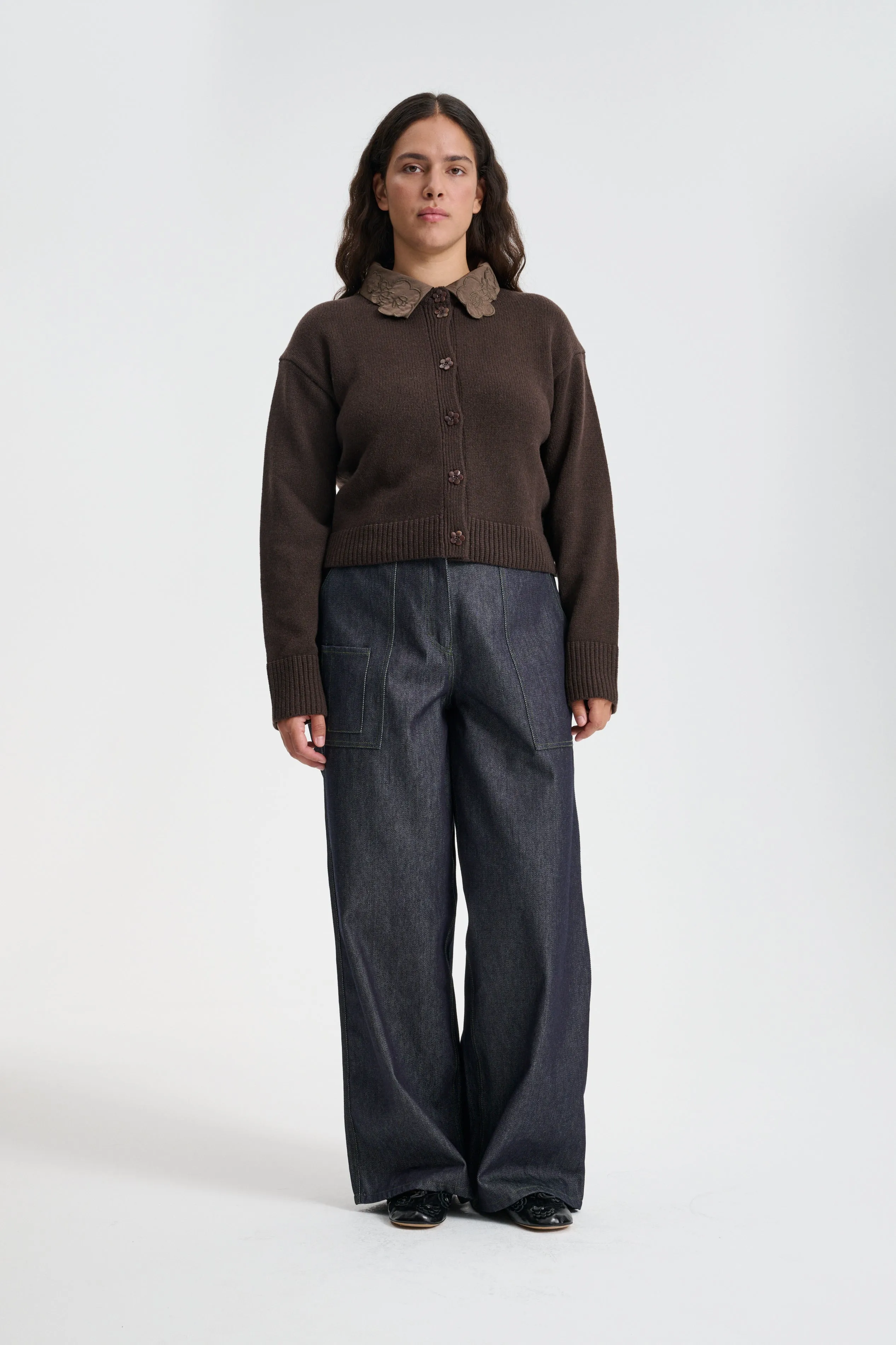 BIBI | CARDIGAN RECYCLED CASHMERE BROWN sold by Cecilie Bahnsen