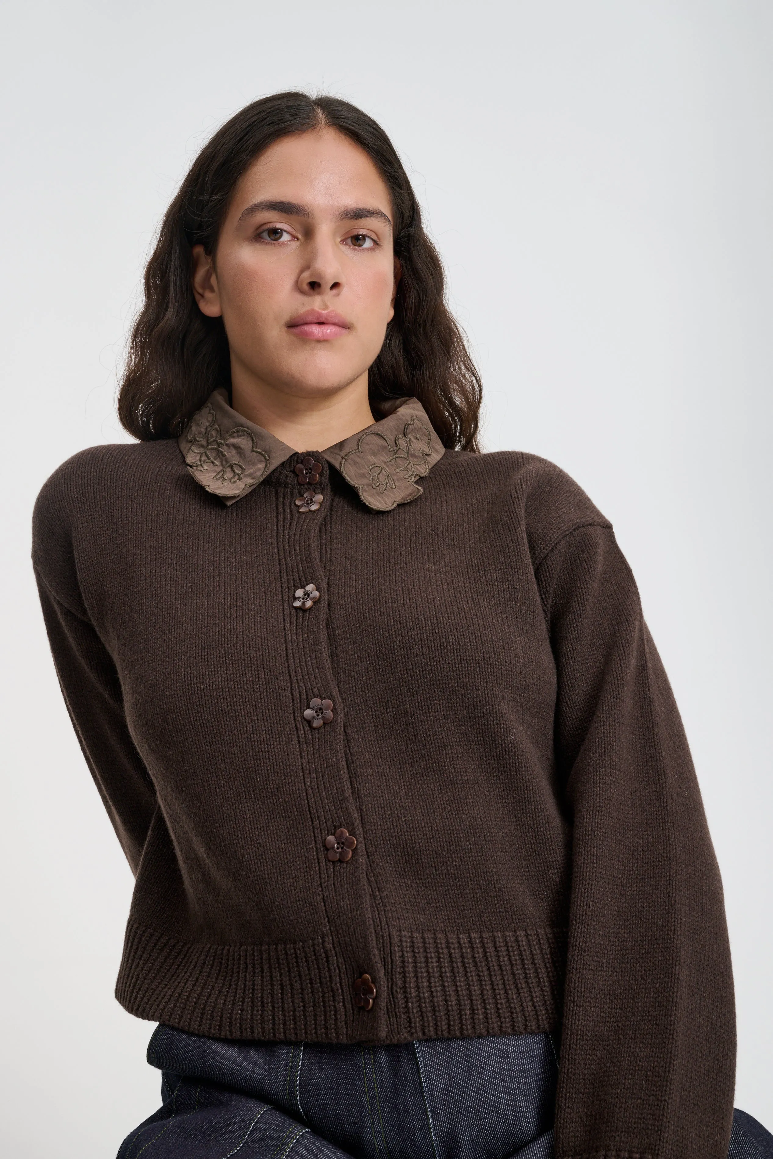 BIBI | CARDIGAN RECYCLED CASHMERE BROWN sold by Cecilie Bahnsen product image thumbnail 2