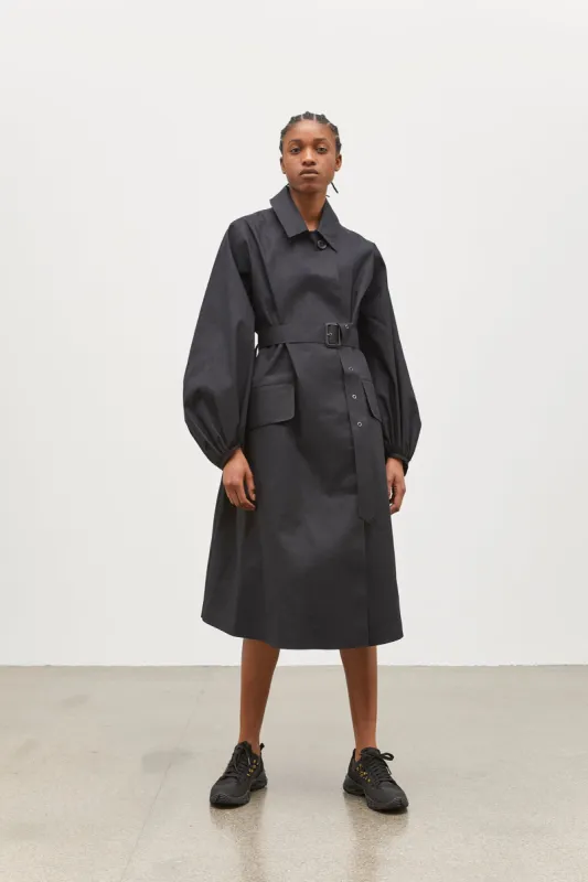 HELEN | COAT BONDED COTTON BLACK sold by Cecilie Bahnsen
