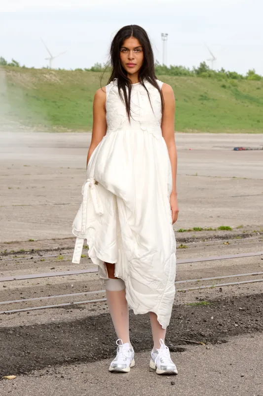 DORTHE | DRESS WADDED SILK SATIN WHITE - LOOK 26 sold by Cecilie Bahnsen