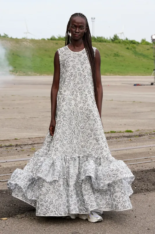 MARIA | DRESS UME FLORAL SEQUINS SILVER - LOOK 7 sold by Cecilie Bahnsen