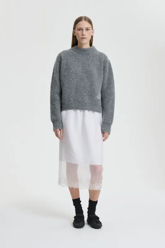BEGA | PULLOVER FISHERMAN KNIT LIGHT GREY made by AW25