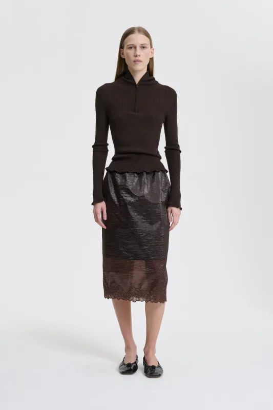BRIA | SKIRT LIQUID MYRTIA BROWN made by AW25