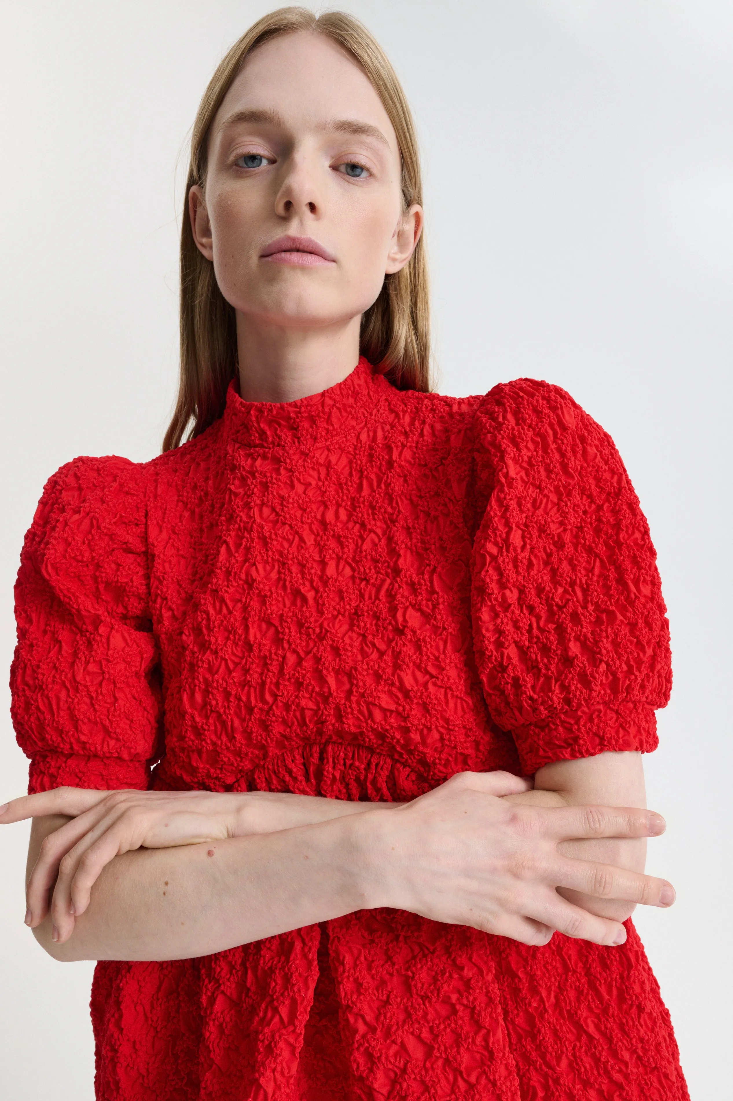 CBDUMAS | DRESS FLEUR COTTON SMOCK RED sold by Cecilie Bahnsen product image thumbnail 4