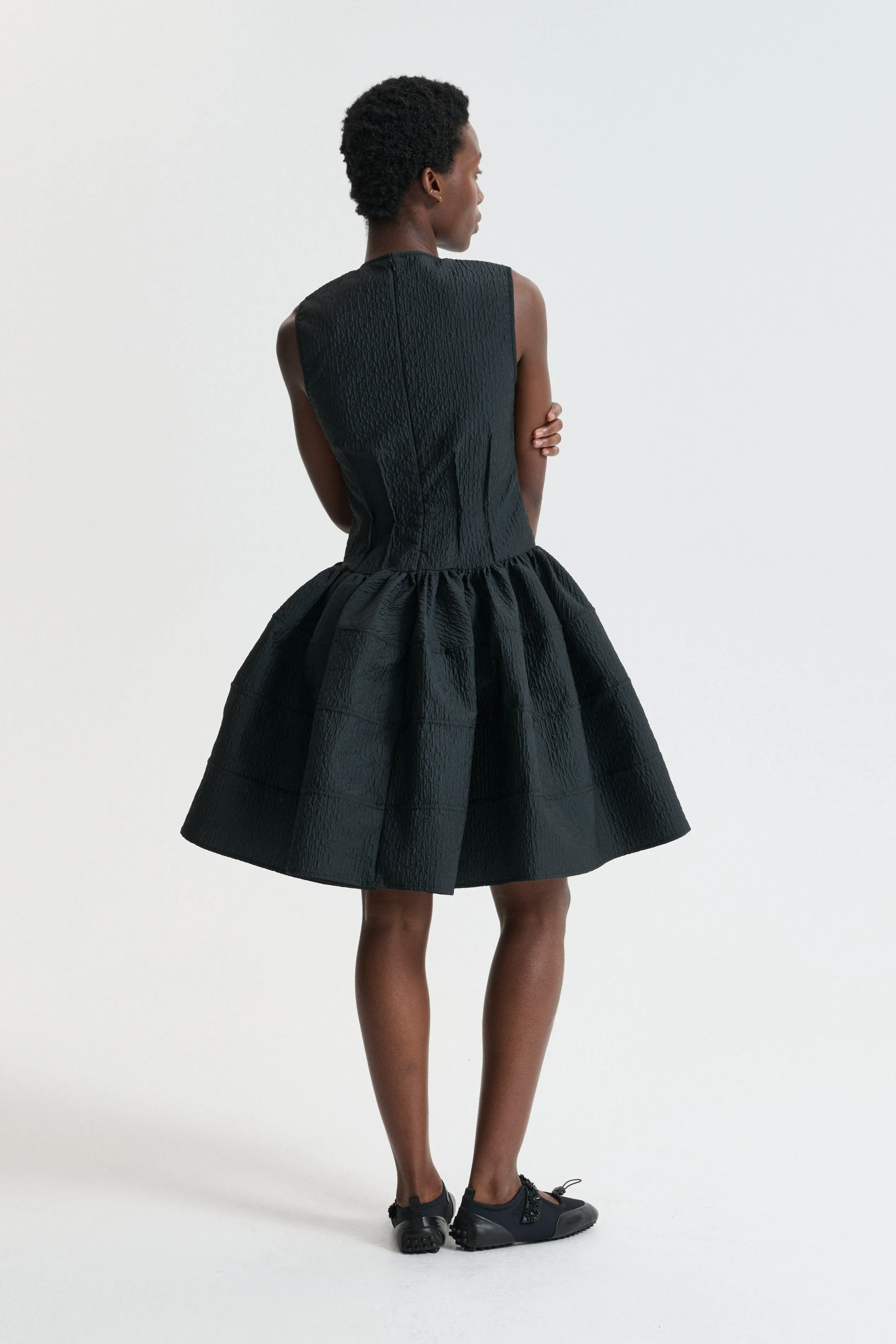 CBCLAUDIE | DRESS STRIA MATELASSÉ BLACK sold by Cecilie Bahnsen product image thumbnail 3