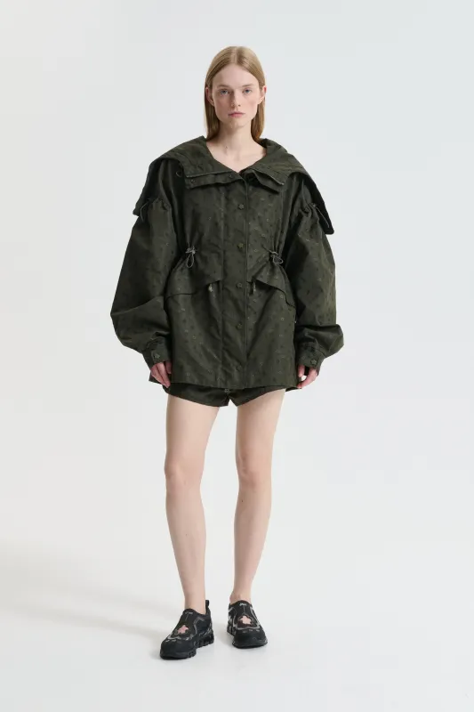 CBDENNON | JACKET IRIS JACQUARD OLIVE made by Cecilie Bahnsen