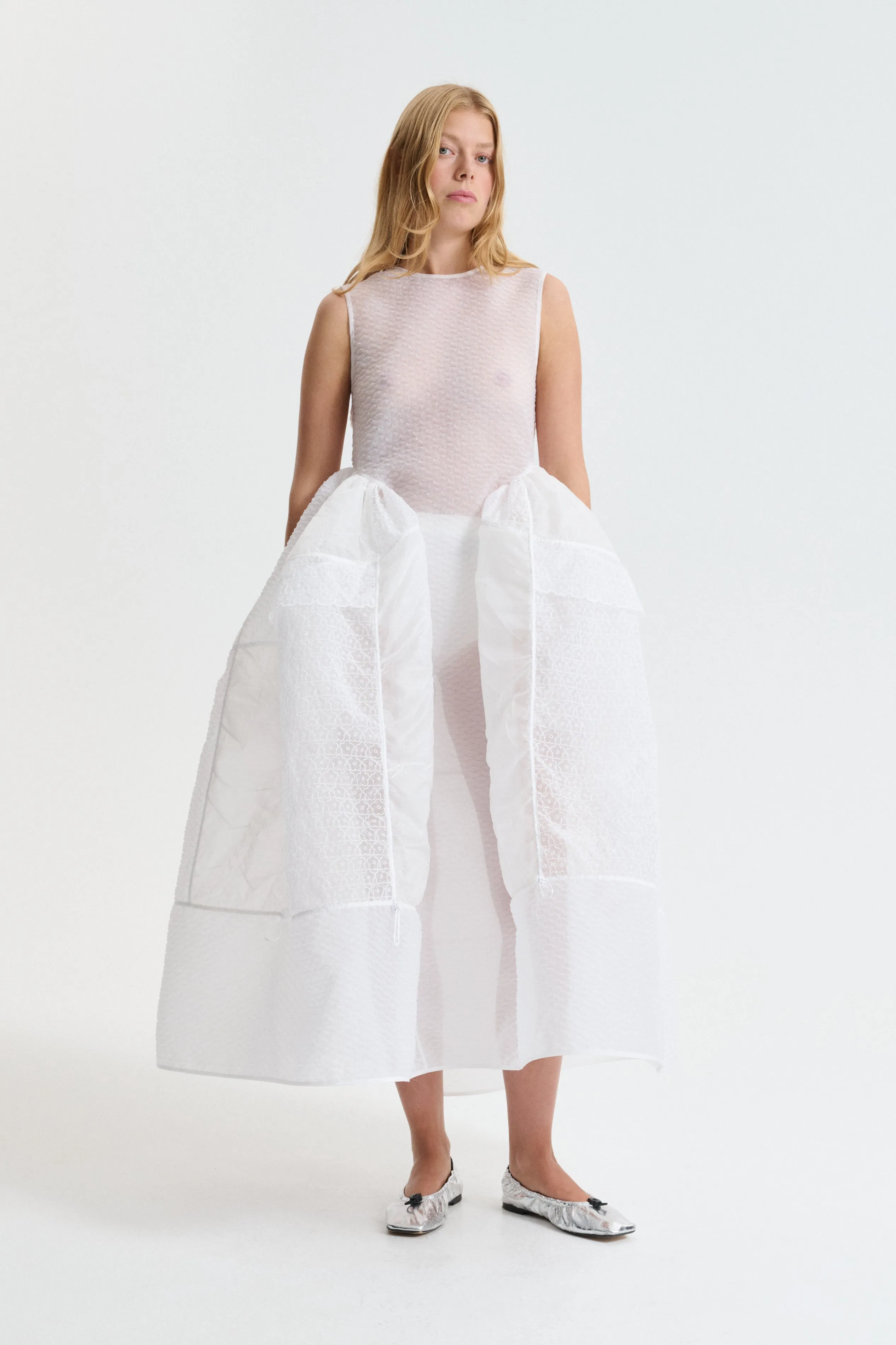 CBDUANA | DRESS PATCHWORK WHITE sold by Cecilie Bahnsen