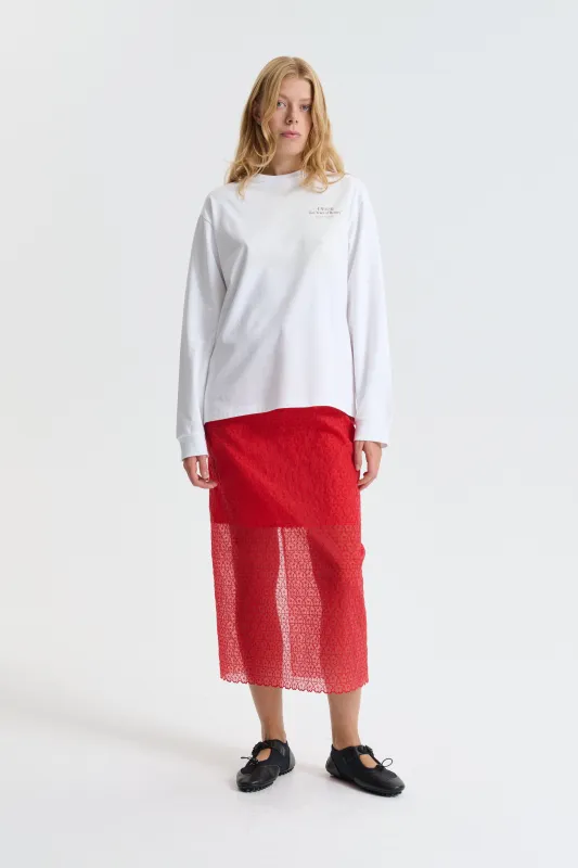 CBLILY | T-SHIRT PRINTED JERSEY WHITE / RED made by Cecilie Bahnsen