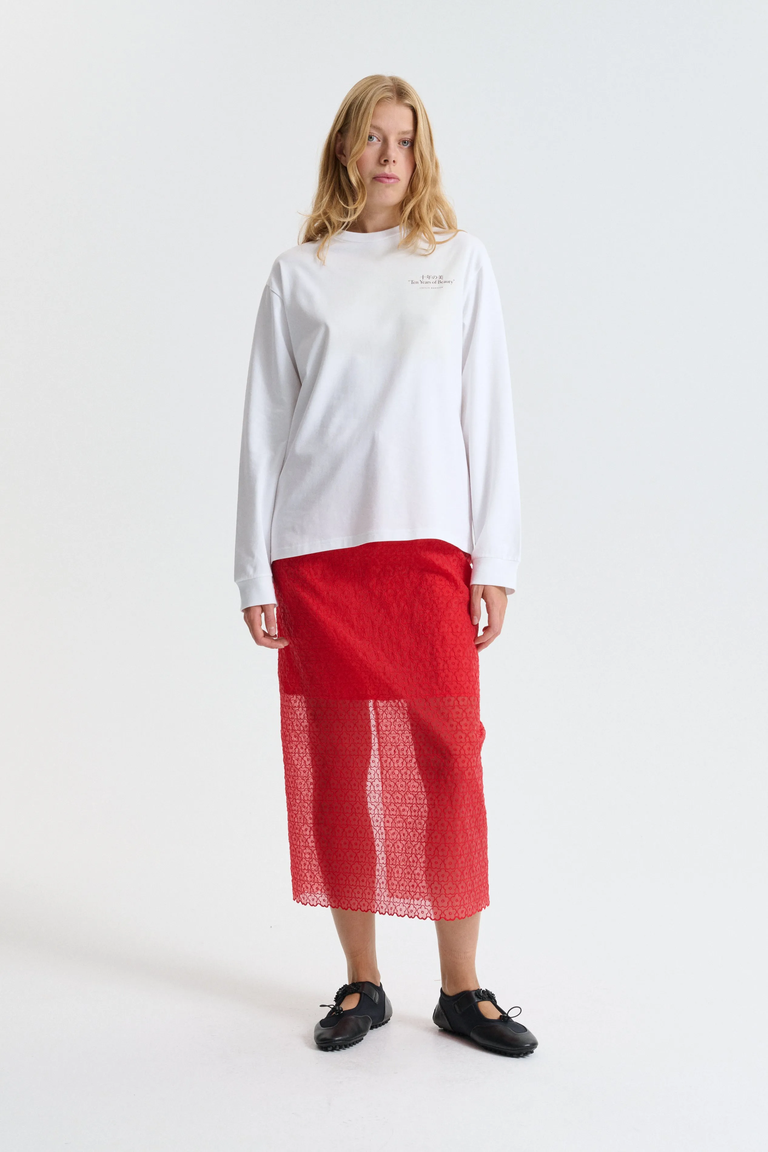 CBLILY | T-SHIRT PRINTED JERSEY WHITE / RED sold by Cecilie Bahnsen