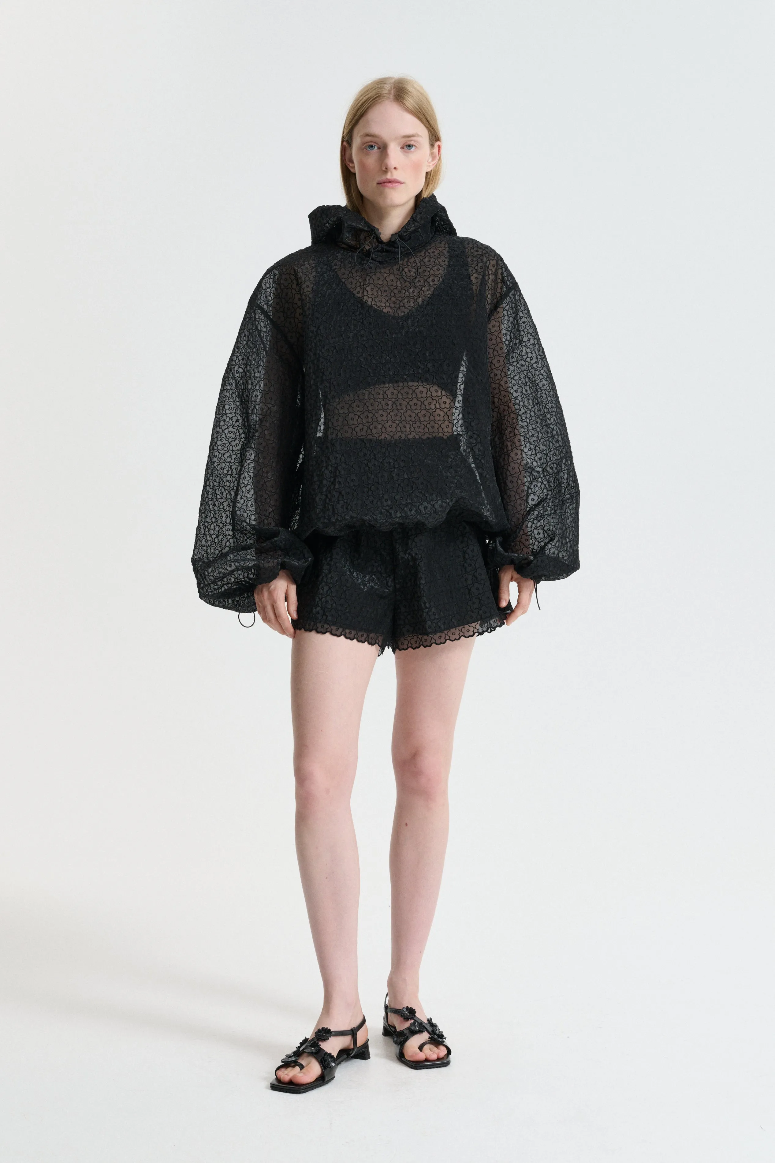 CBBLOSSOM | SHORTS WINDFLOWER EMB BLACK sold by Cecilie Bahnsen