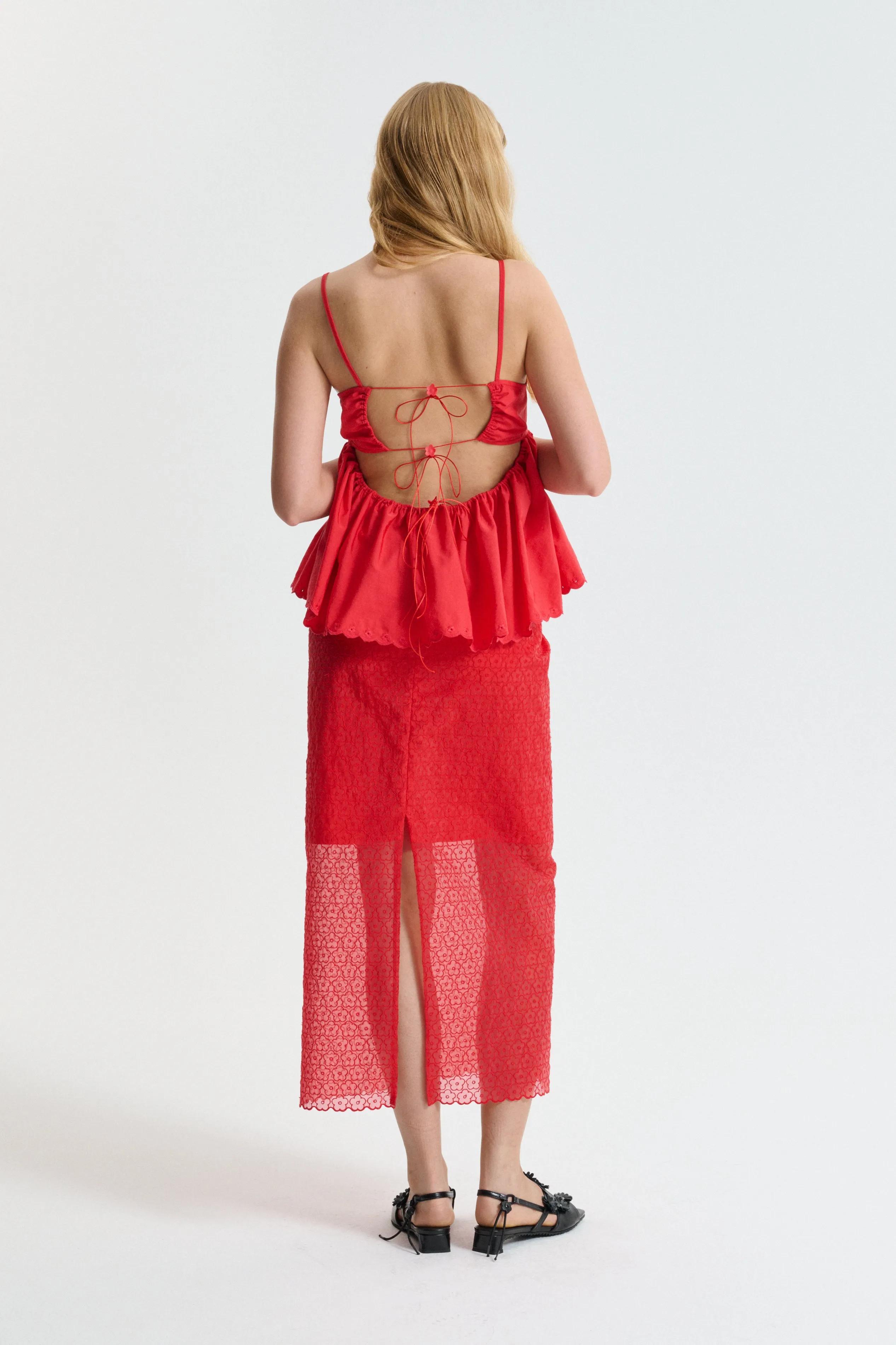 CBDONNA | SKIRT WINDFLOWER EMB RED sold by Cecilie Bahnsen product image thumbnail 2