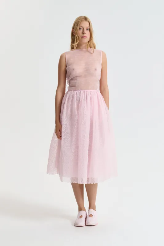 CBBALA | SKIRT WINDFLOWER EMB BLUSH PINK made by Cecilie Bahnsen