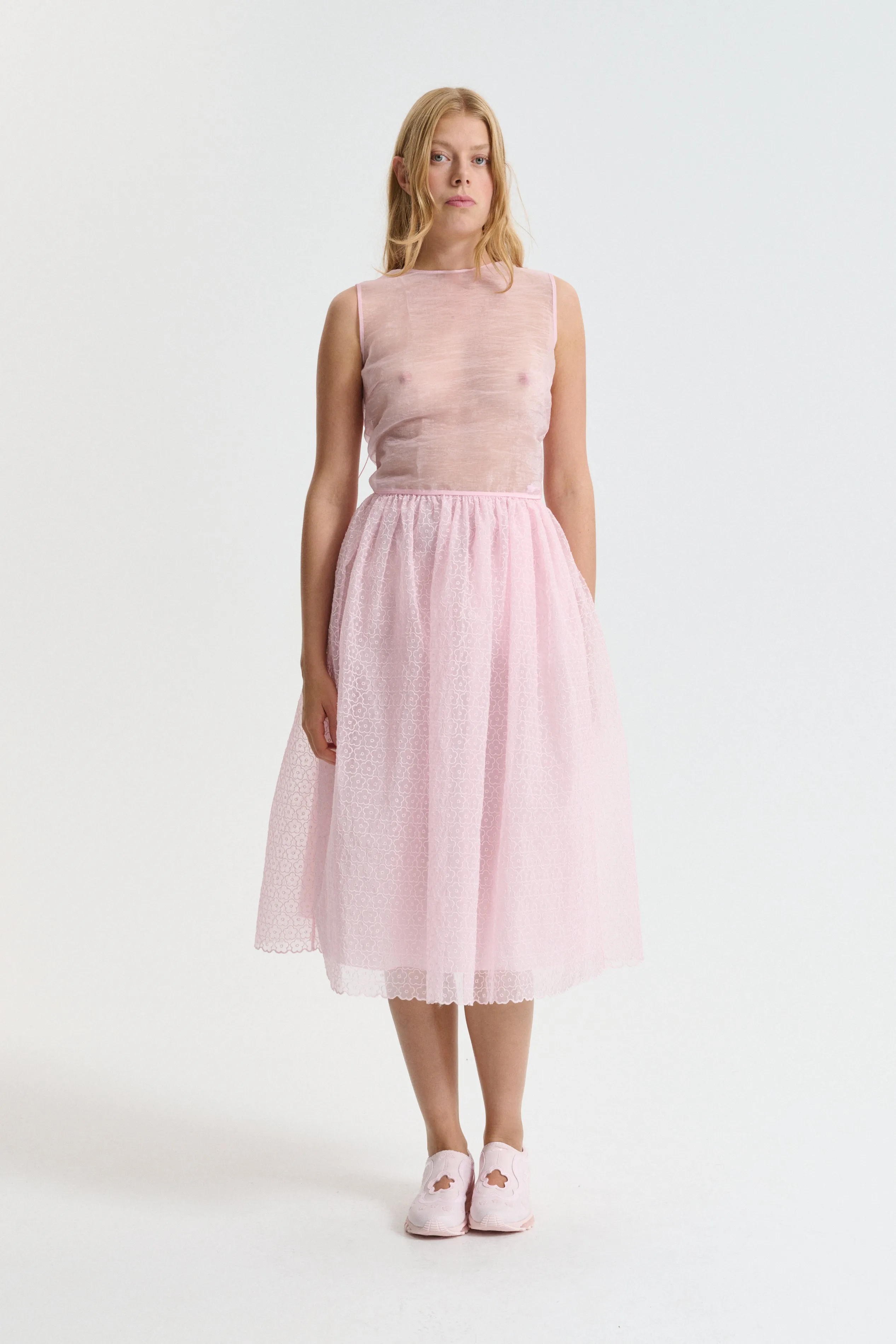 CBBALA | SKIRT WINDFLOWER EMB BLUSH PINK sold by Cecilie Bahnsen
