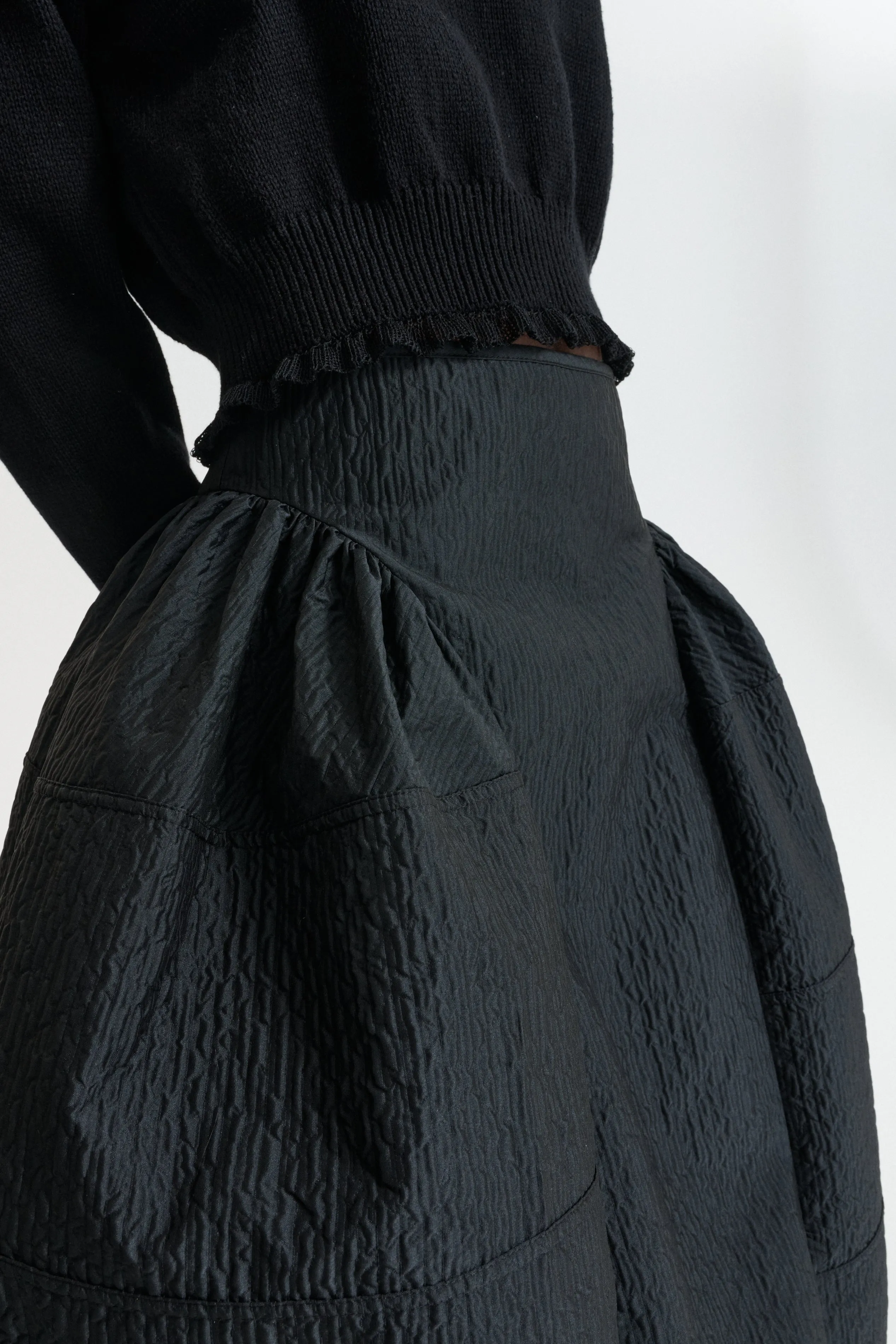 CBDAPHNE | SKIRT STRIA MATELASSÉ BLACK sold by Cecilie Bahnsen product image thumbnail 2