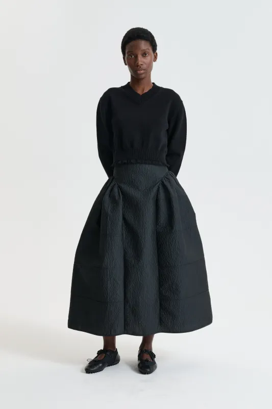 CBDAPHNE | SKIRT STRIA MATELASSÉ BLACK sold by Cecilie Bahnsen