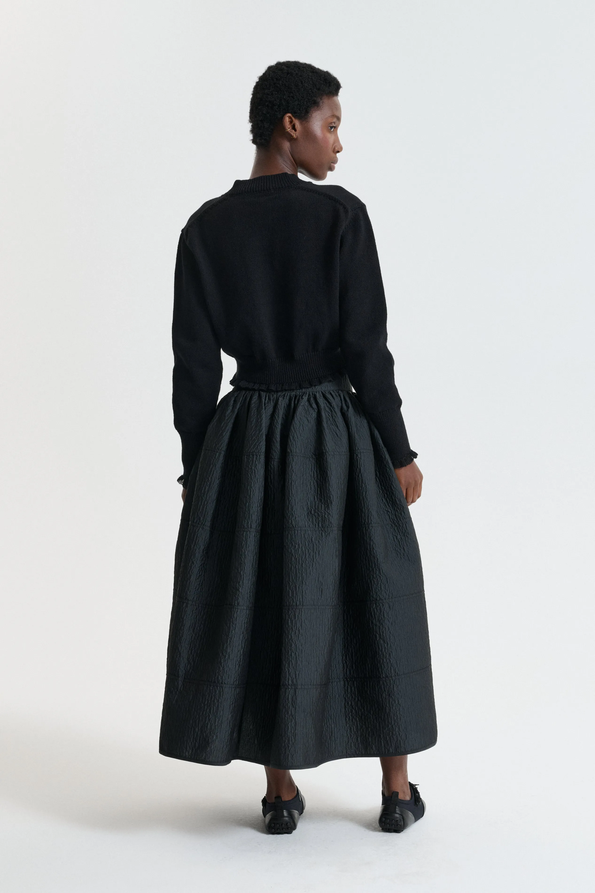 CBDAPHNE | SKIRT STRIA MATELASSÉ BLACK sold by Cecilie Bahnsen product image thumbnail 3
