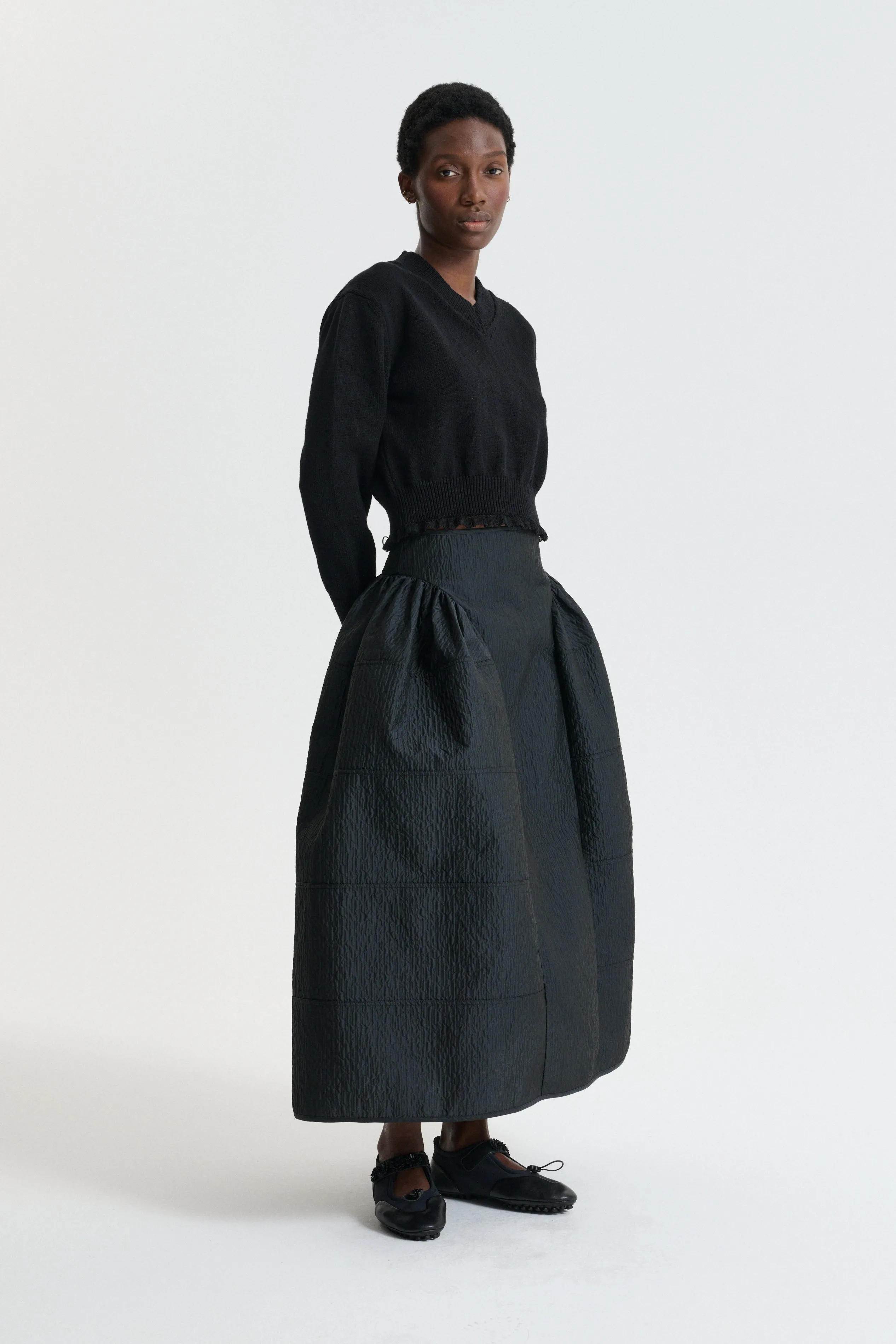 CBDAPHNE | SKIRT STRIA MATELASSÉ BLACK sold by Cecilie Bahnsen product image thumbnail 4