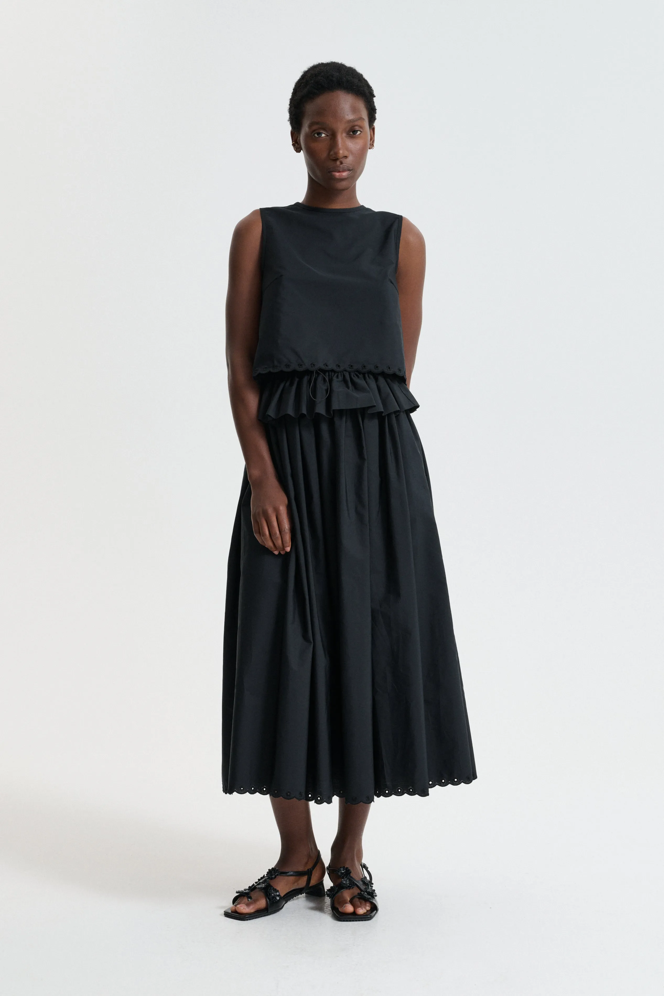 CBDALIA | SKIRT BRODERIE ANGLAISE BLACK sold by Cecilie Bahnsen