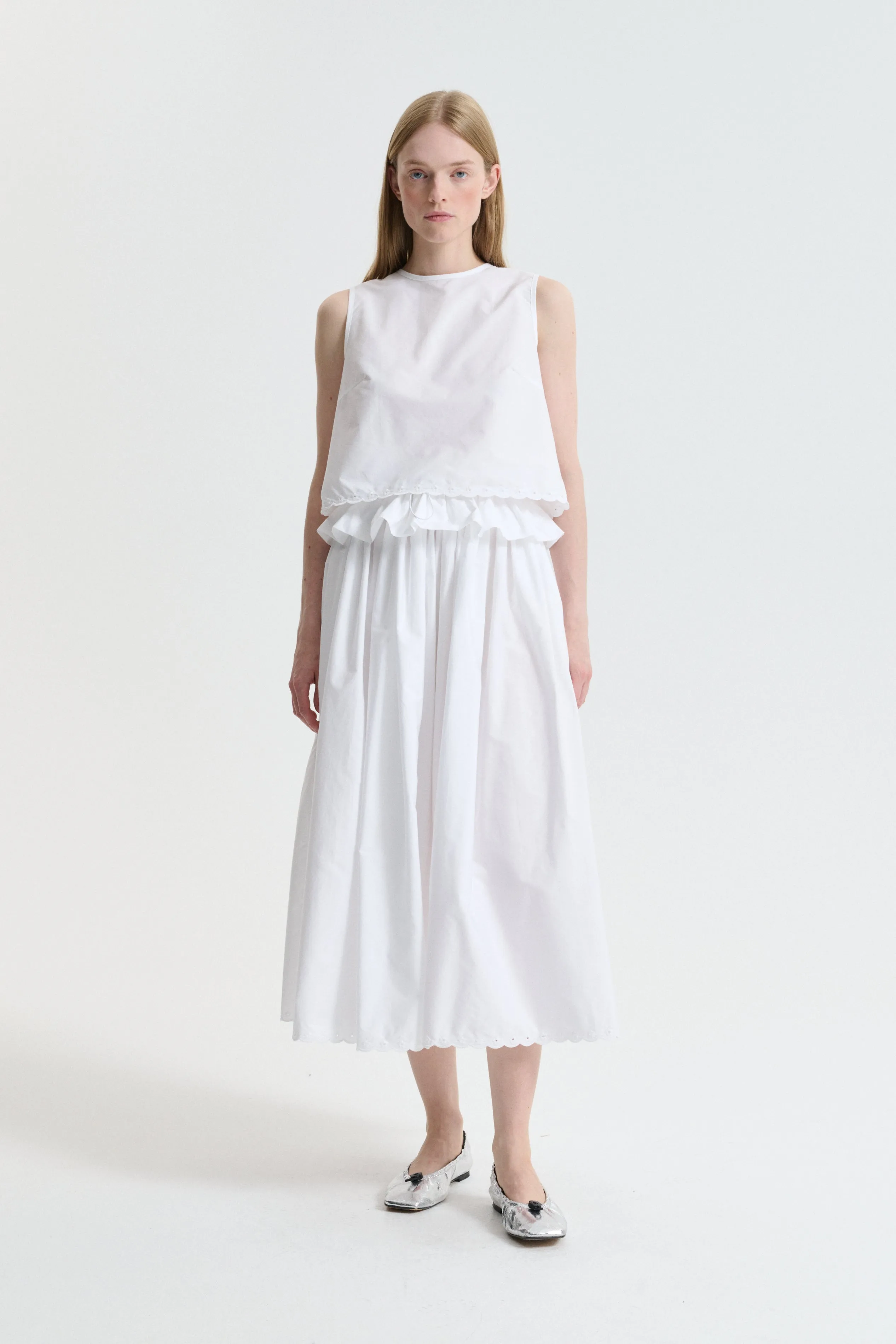 CBDALIA | SKIRT BRODERIE ANGLAISE WHITE sold by Cecilie Bahnsen
