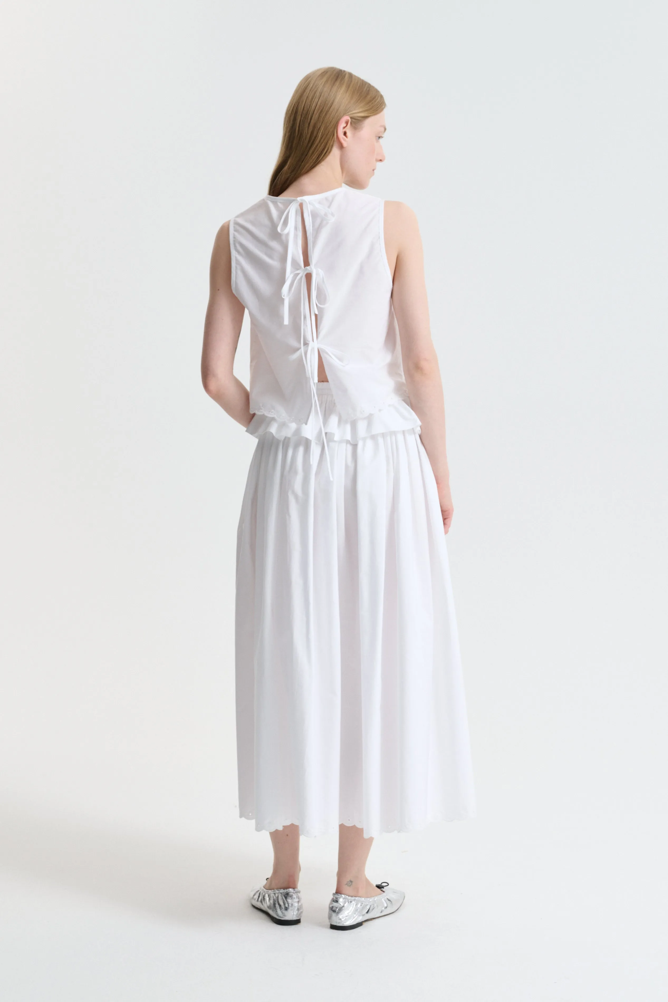 CBDALIA | SKIRT BRODERIE ANGLAISE WHITE sold by Cecilie Bahnsen product image thumbnail 3