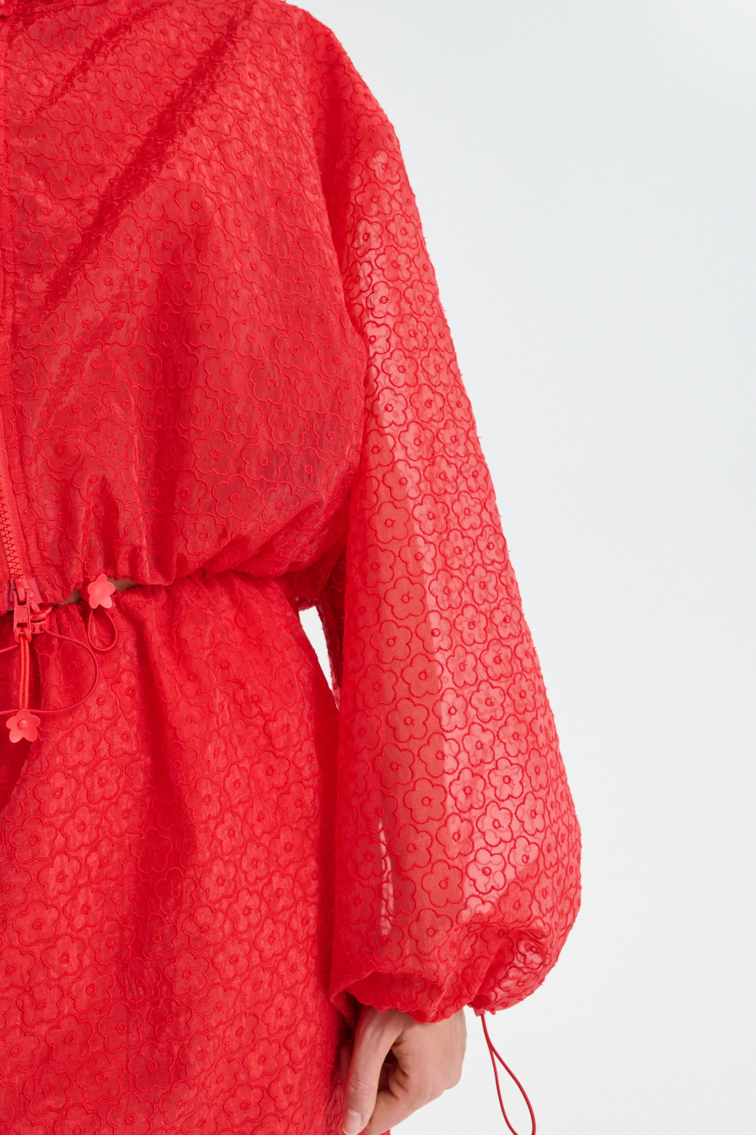 CBAISHA | BLOUSON JACKET WINDFLOWER EMB RED sold by Cecilie Bahnsen product image thumbnail 3