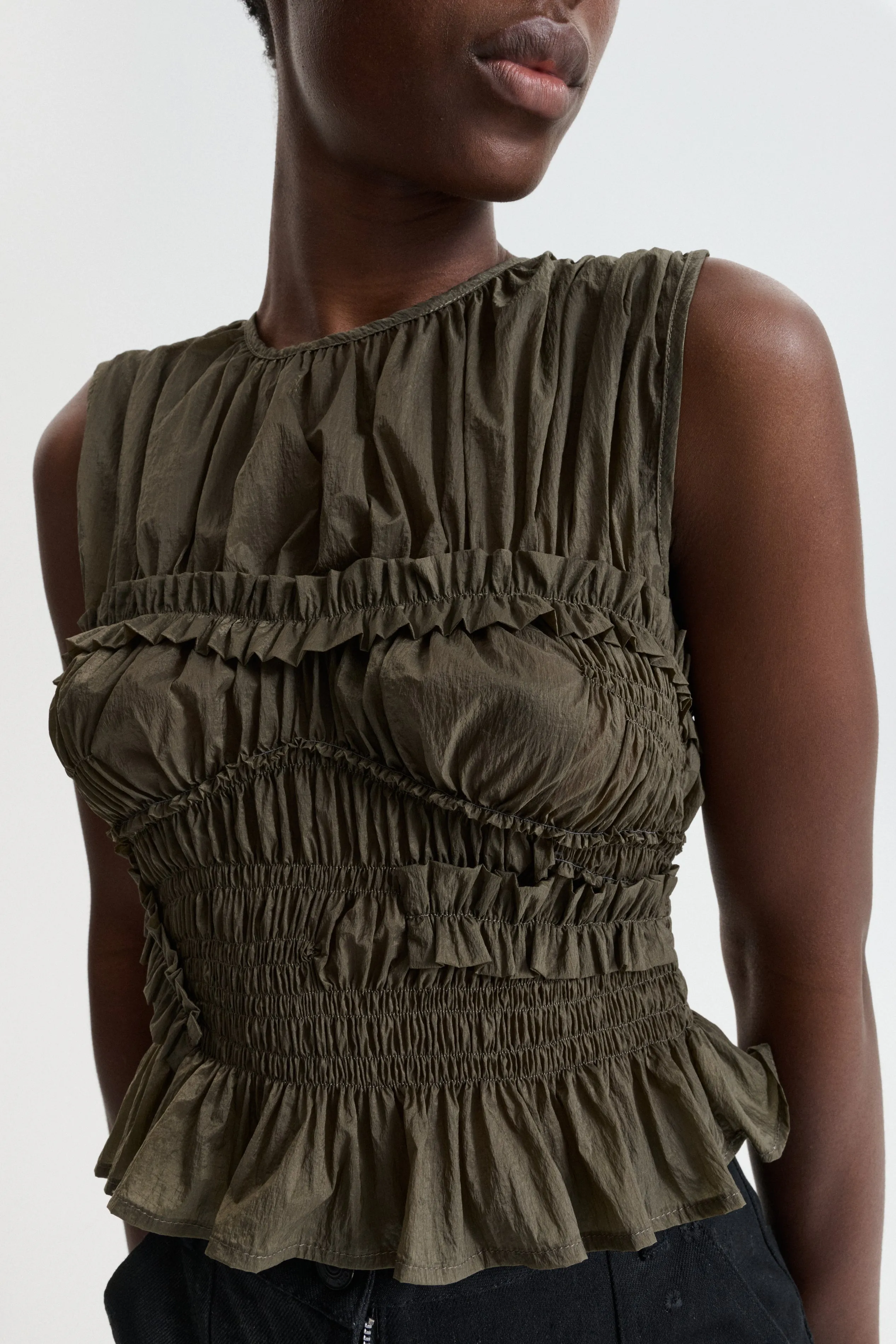 CBUPHI | TOP SHEER RIPSTOP OLIVE sold by Cecilie Bahnsen product image thumbnail 2