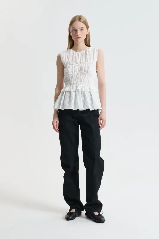 CBDUPHY | TOP FLEUR FIL-COUPÉ WHITE sold by Cecilie Bahnsen