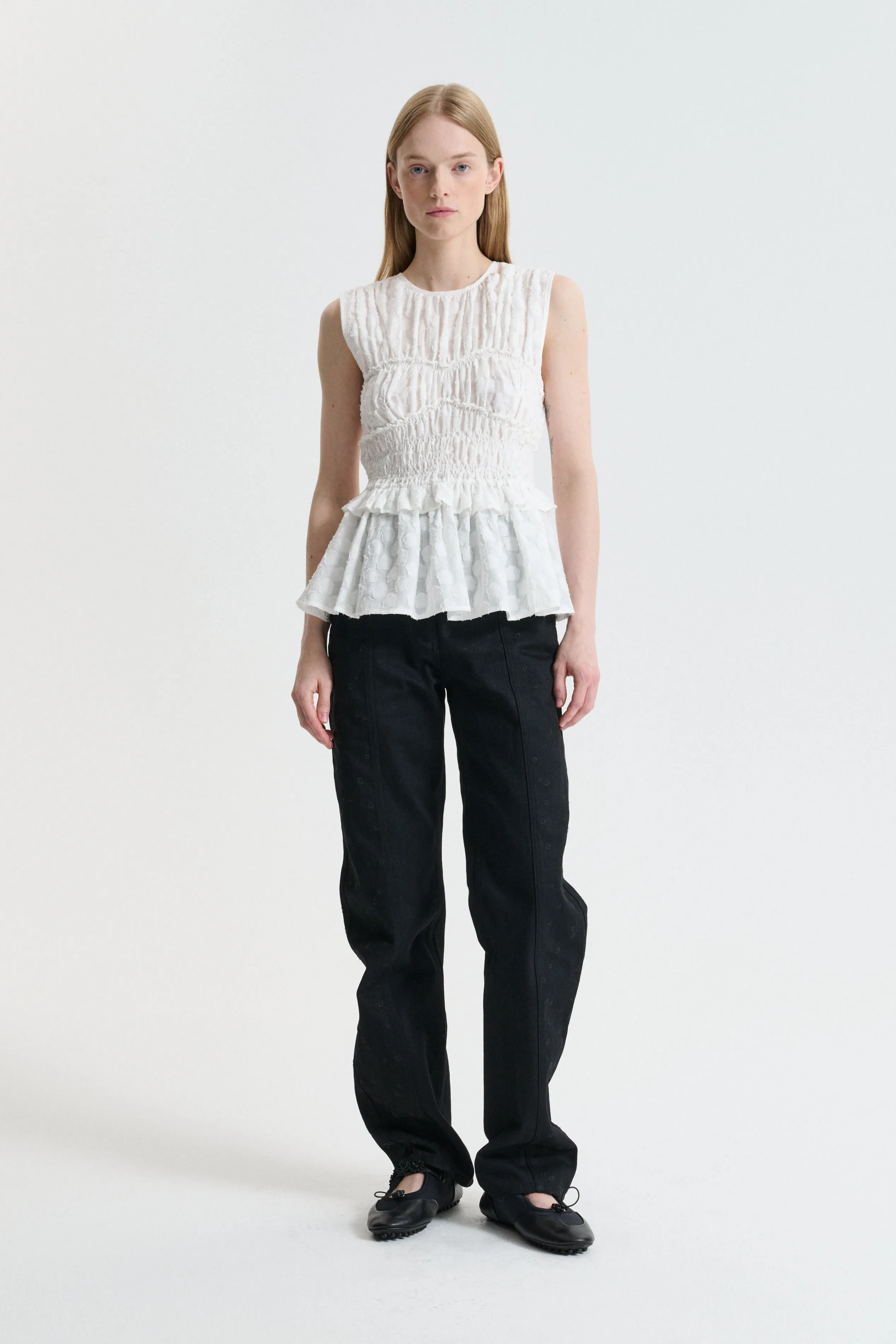 CBDUPHY | TOP FLEUR FIL-COUPÉ WHITE sold by Cecilie Bahnsen