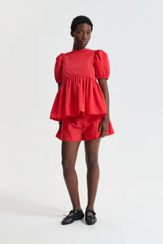 CBDARLA | TOP RECYCLED TAFFETA RED sold by Cecilie Bahnsen
