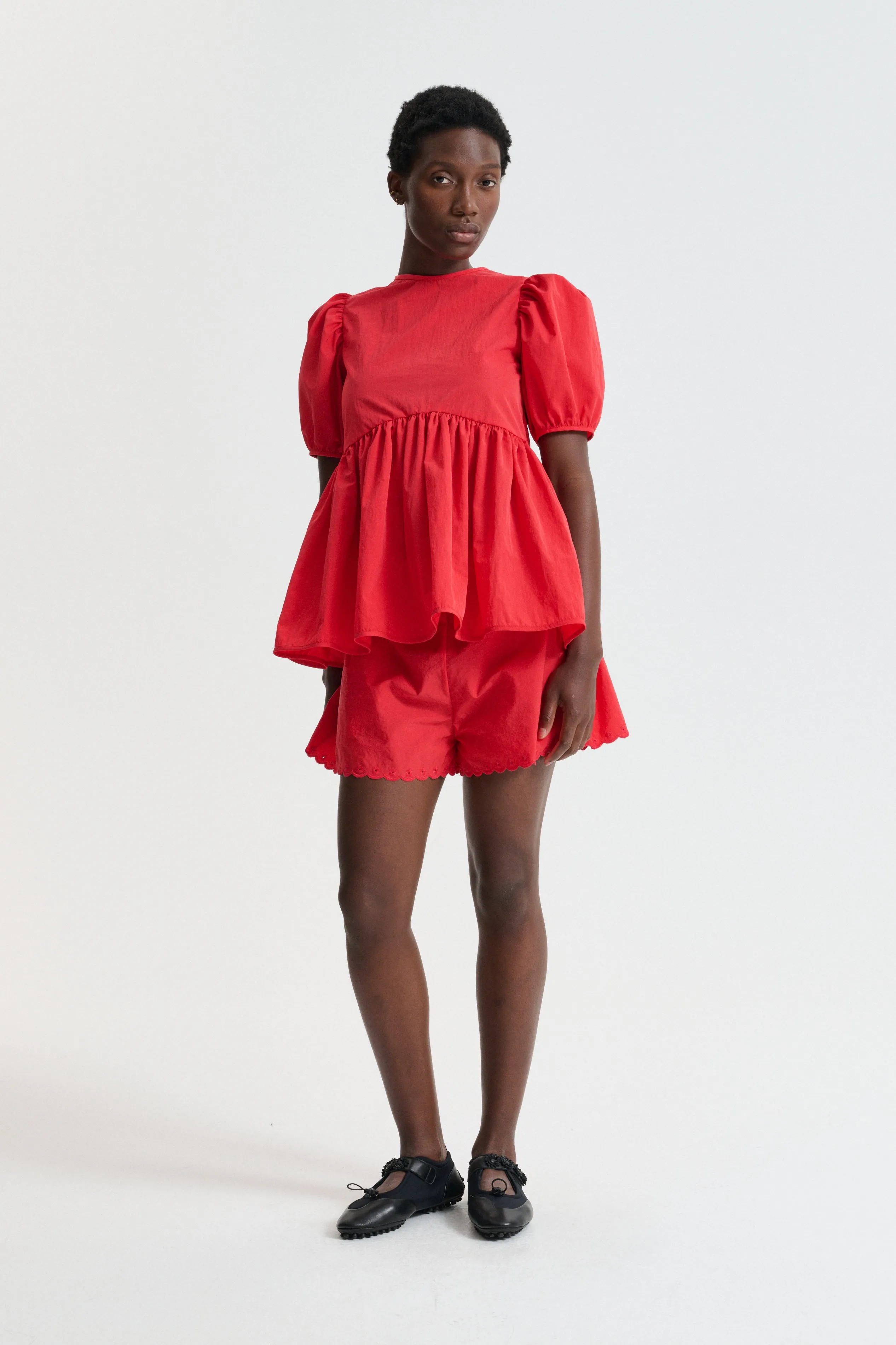 CBDARLA | TOP RECYCLED TAFFETA RED sold by Cecilie Bahnsen