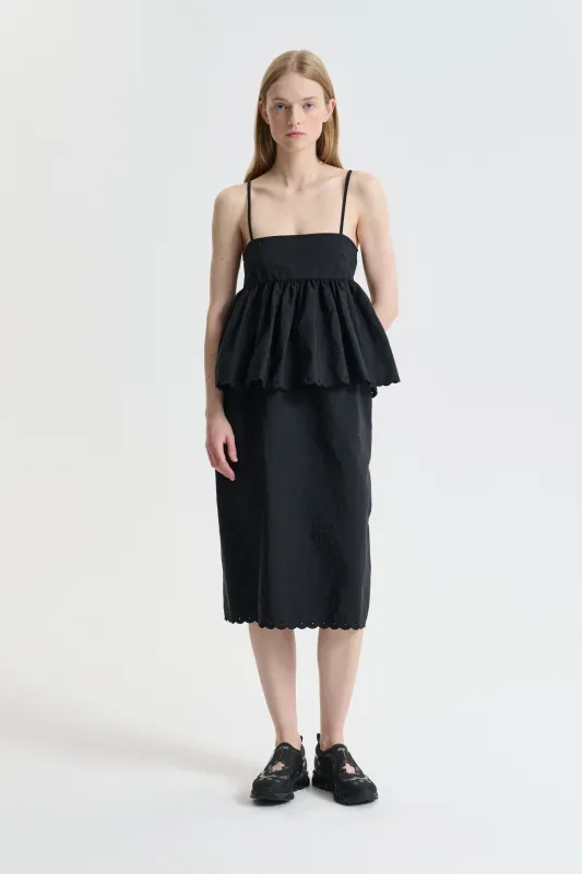 CBSELENA | TOP EMBROIDERED TAFFETA BLACK sold by Cecilie Bahnsen
