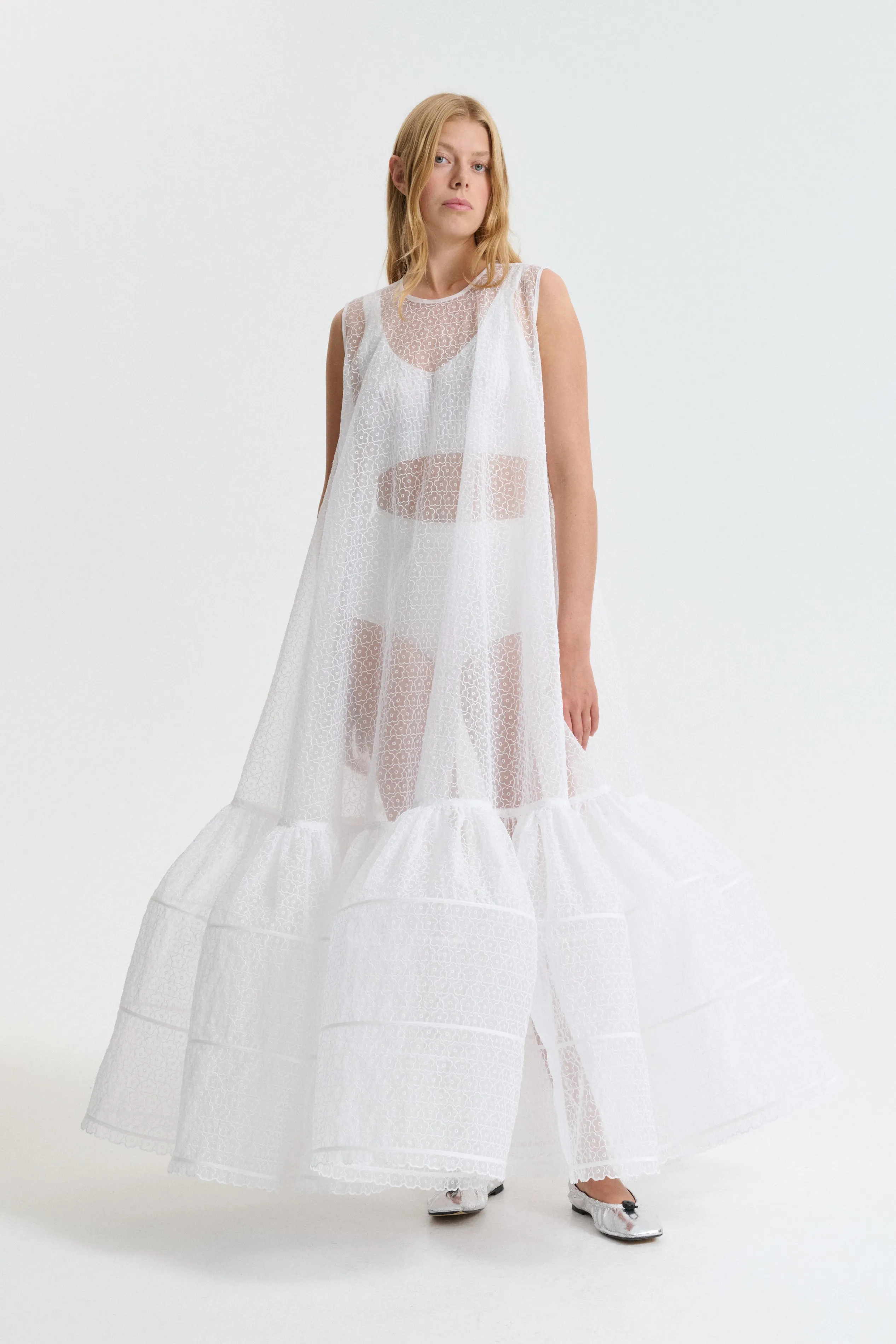 CBDOLLY | GOWN LIQUID MYRTIA WHITE sold by Cecilie Bahnsen