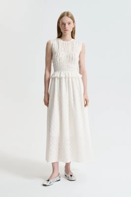 CBDINAH | DRESS FLEUR FIL-COUPÉ WHITE made by Cecilie Bahnsen