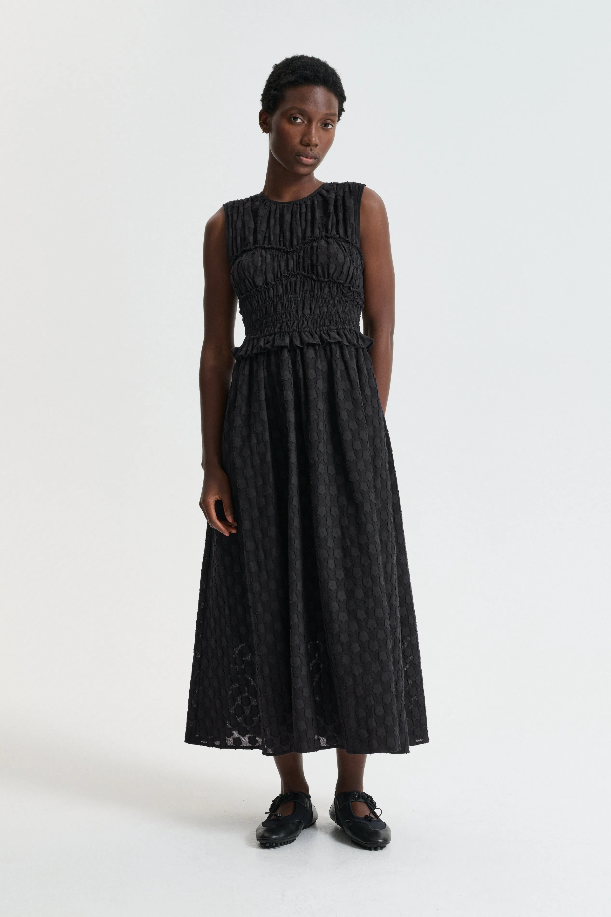 CBDINAH | DRESS FLEUR FIL-COUPÉ BLACK sold by Cecilie Bahnsen