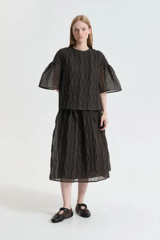 BALA | SKIRT AVENS MATELASSÉ SOIL BROWN made by AW25