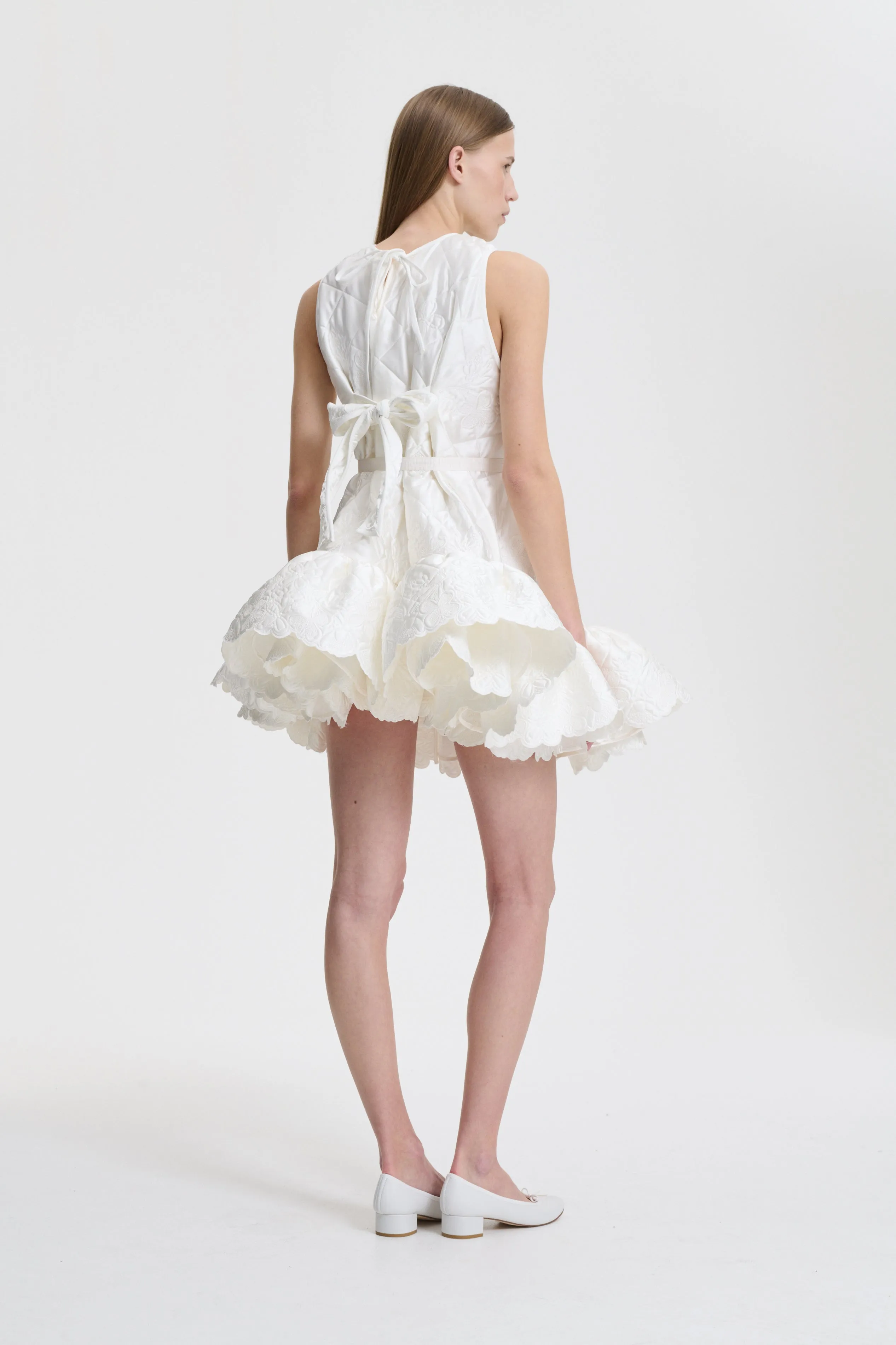 BOSCO | DRESS EMB. QUILTED SILK WHITE BRIDAL sold by Cecilie Bahnsen product image thumbnail 2