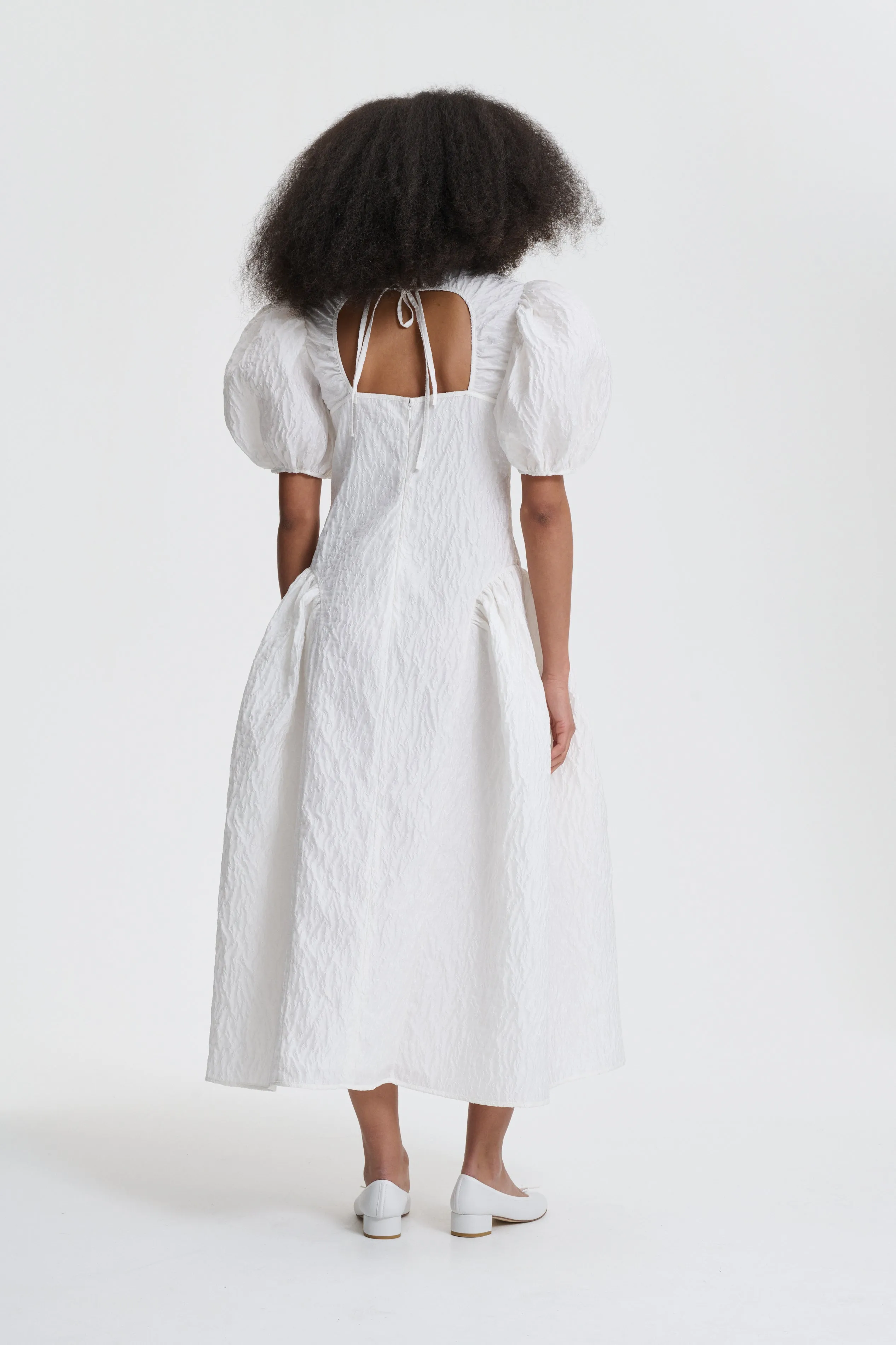 BALI | DRESS LOBELIA MATELASSÉ WHITE BRIDAL sold by Cecilie Bahnsen product image thumbnail 5