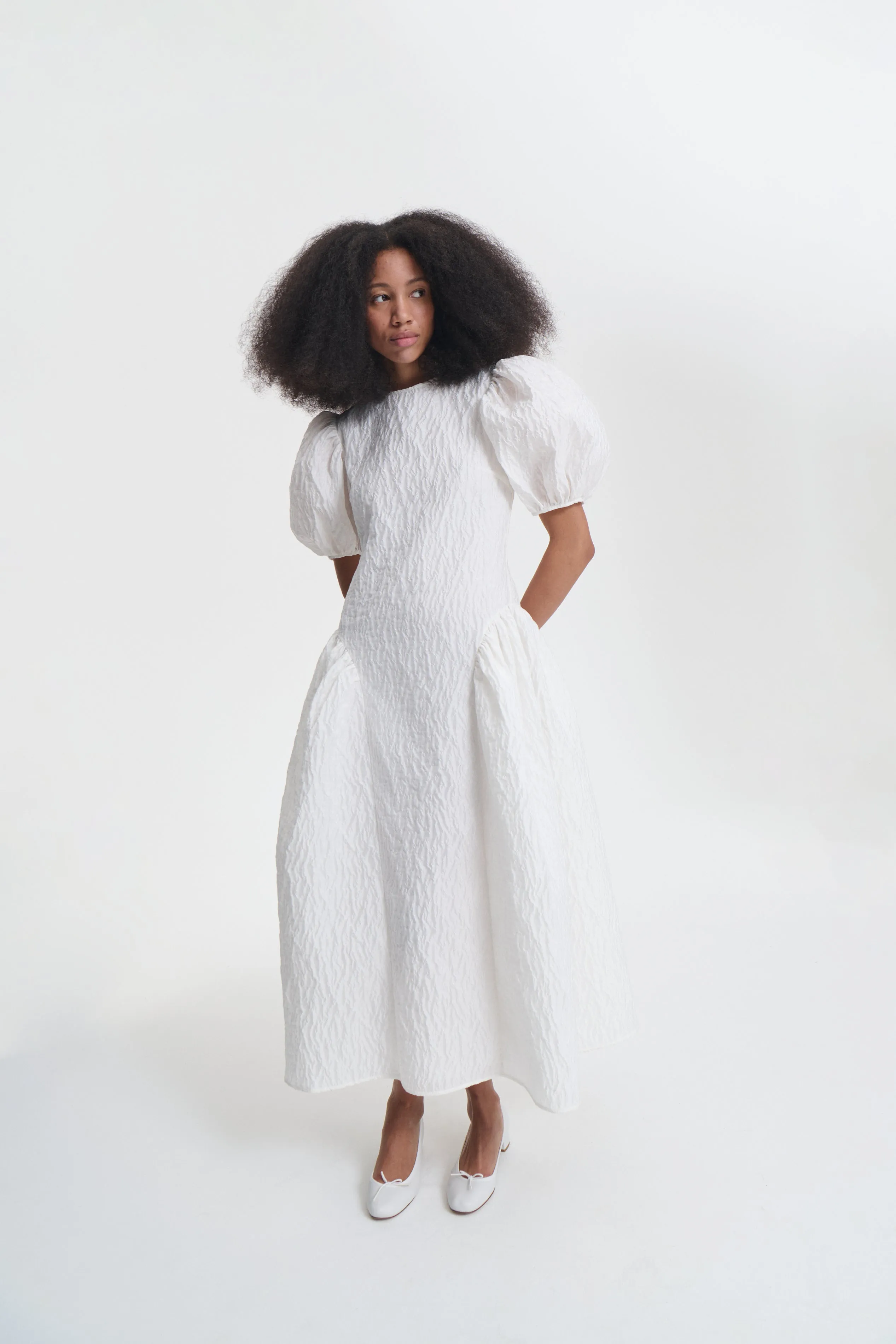 BALI | DRESS LOBELIA MATELASSÉ WHITE BRIDAL sold by Cecilie Bahnsen product image thumbnail 2