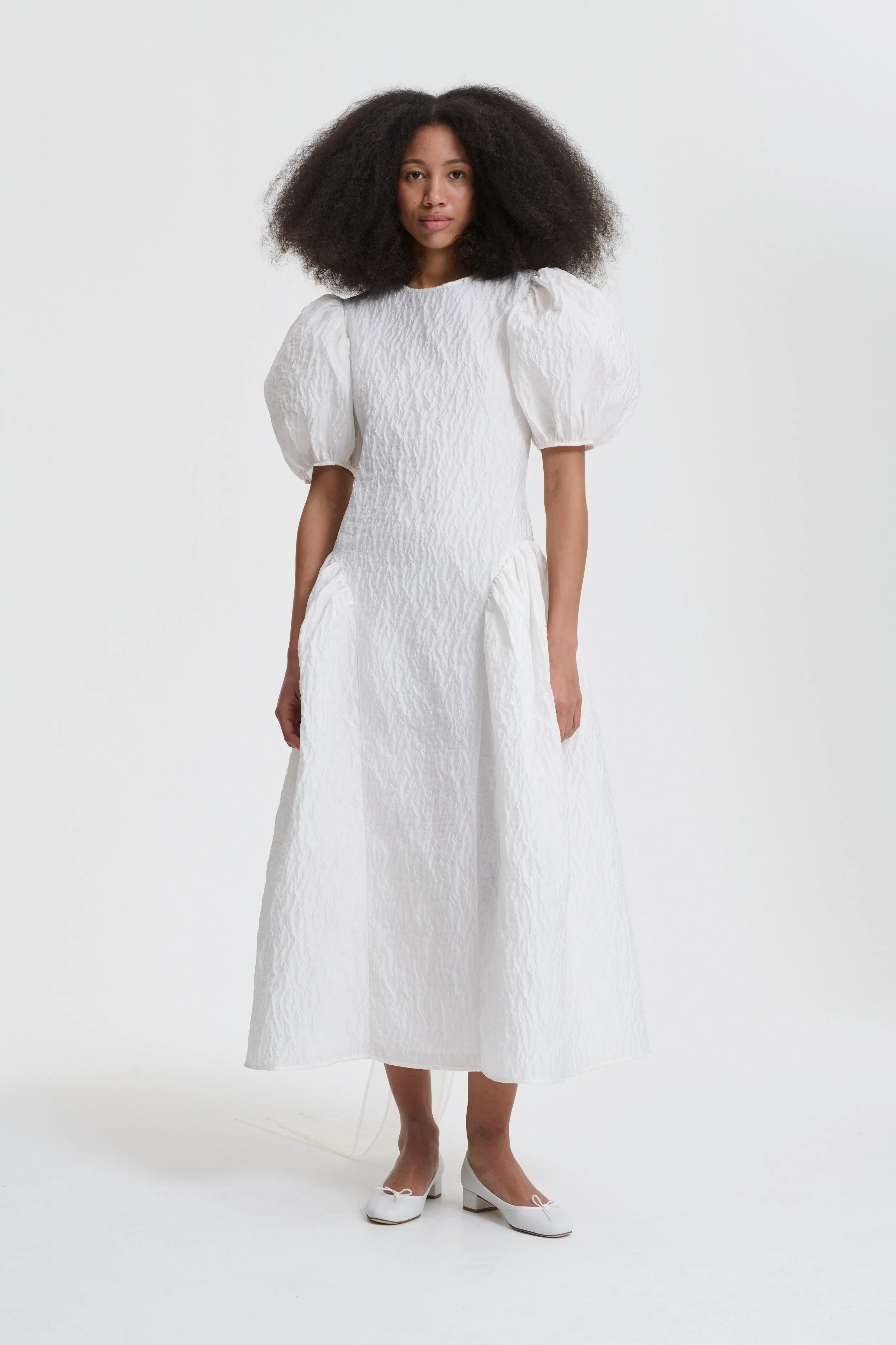 BALI | DRESS LOBELIA MATELASSÉ WHITE BRIDAL sold by Cecilie Bahnsen