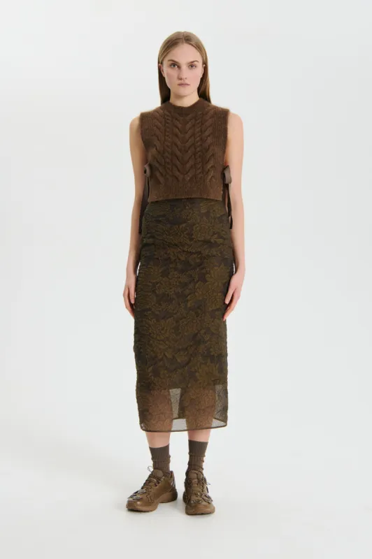 ALY | VEST TEXTURED MOHAIR FALL BROWN sold by Cecilie Bahnsen