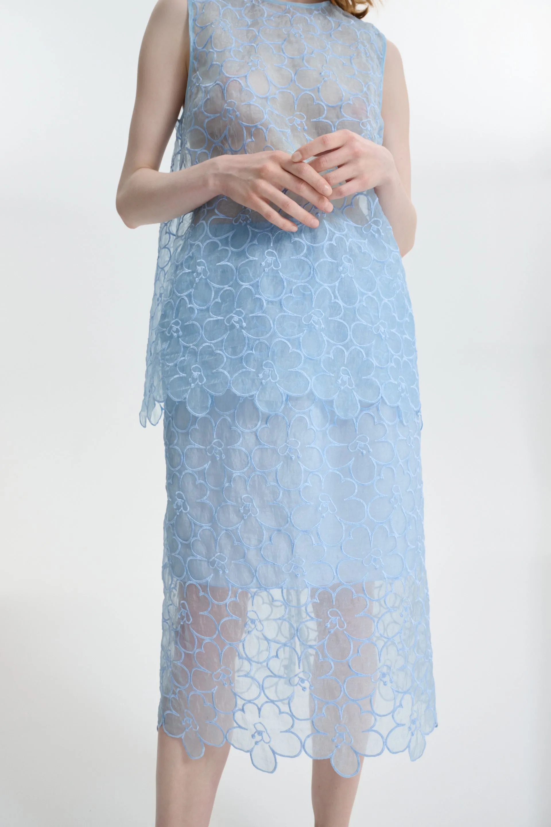 CBBRIA | SKIRT FELICIA EMBROIDERY LIGHT BLUE sold by Cecilie Bahnsen product image thumbnail 2