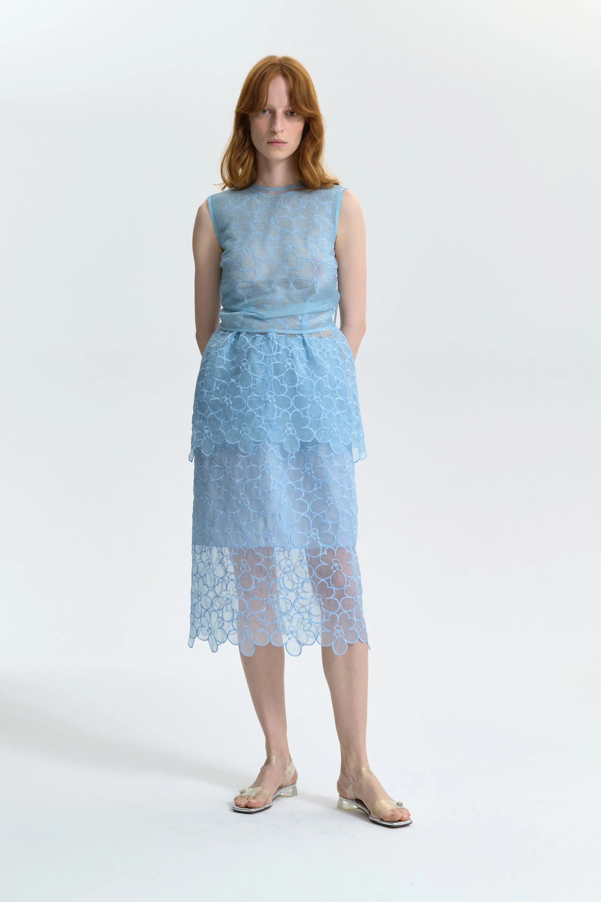 CBBRIA | SKIRT FELICIA EMBROIDERY LIGHT BLUE sold by Cecilie Bahnsen product image thumbnail 3