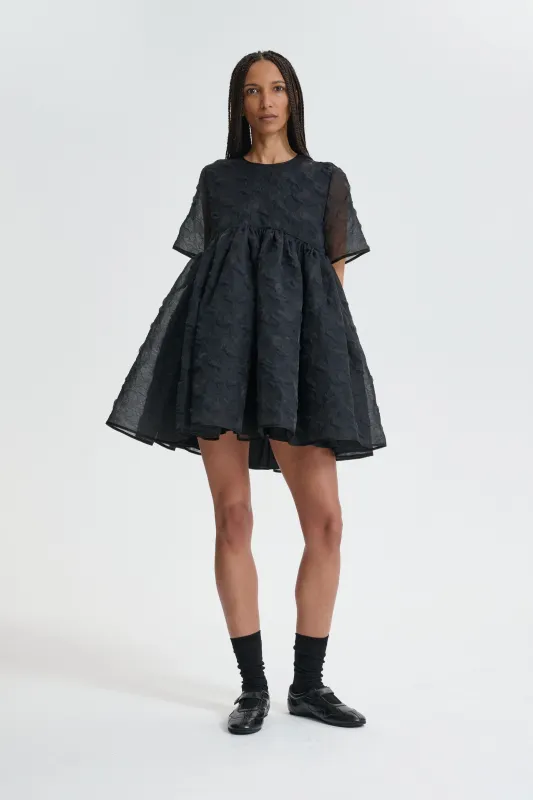 CBBRITNEY | DRESS PLUMERIA MATELASSÉ BLACK sold by Cecilie Bahnsen