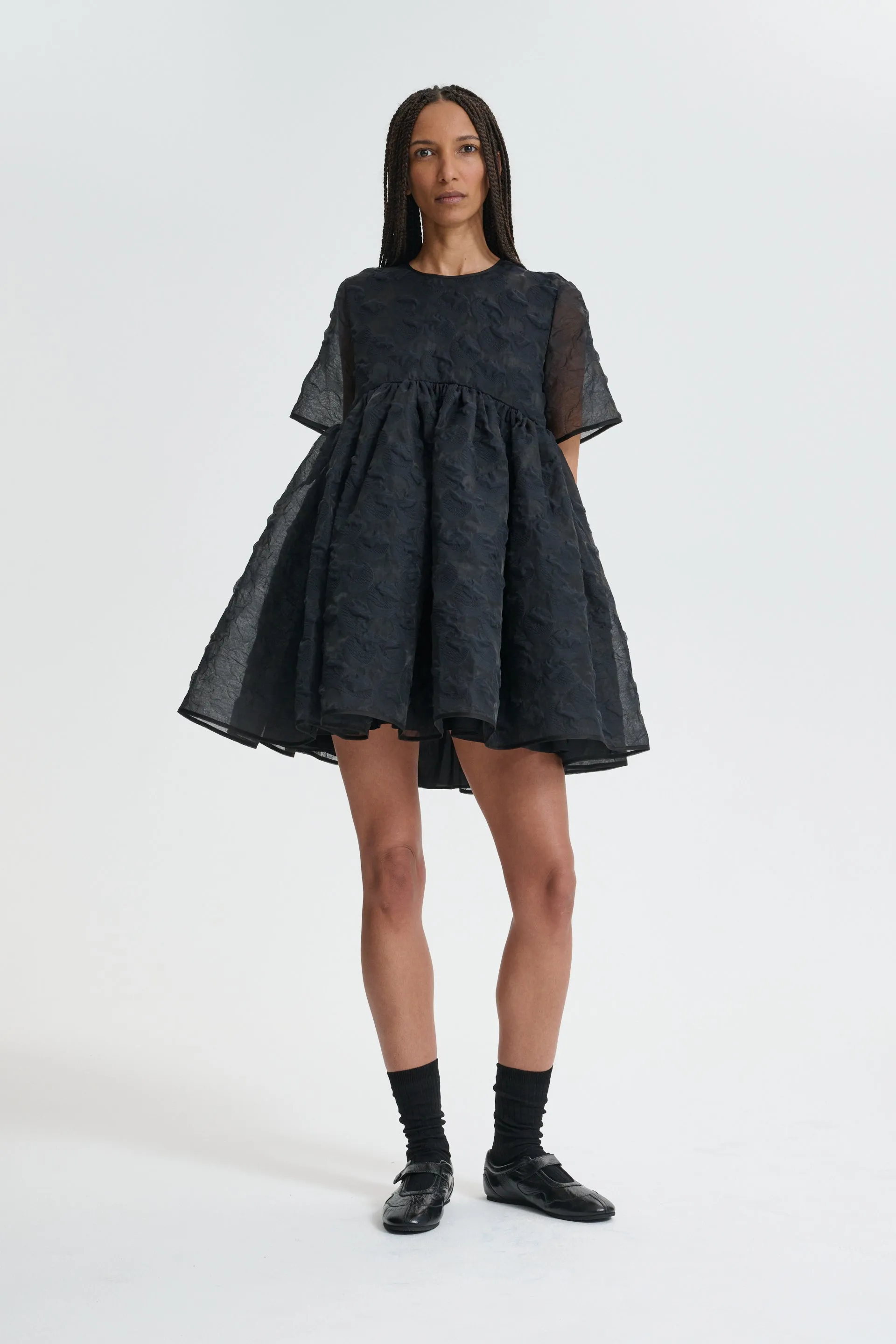 CBBRITNEY | DRESS PLUMERIA MATELASSÉ BLACK sold by Cecilie Bahnsen